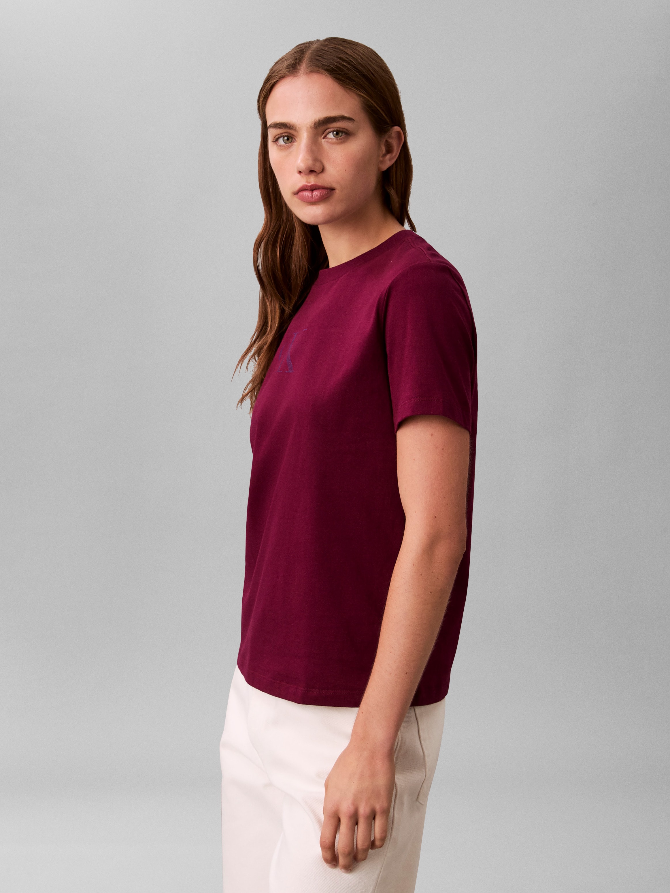 Calvin Klein Jeans T-Shirt Regular Fit, glänzender Logodruck, Rundhalsausschnitt