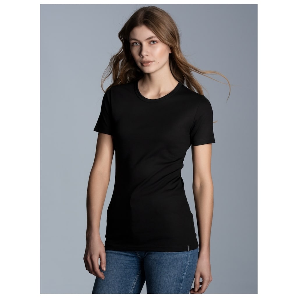 Trigema T-Shirt »TRIGEMA T-Shirt aus Baumwolle/Elastan«, (1 tlg.)