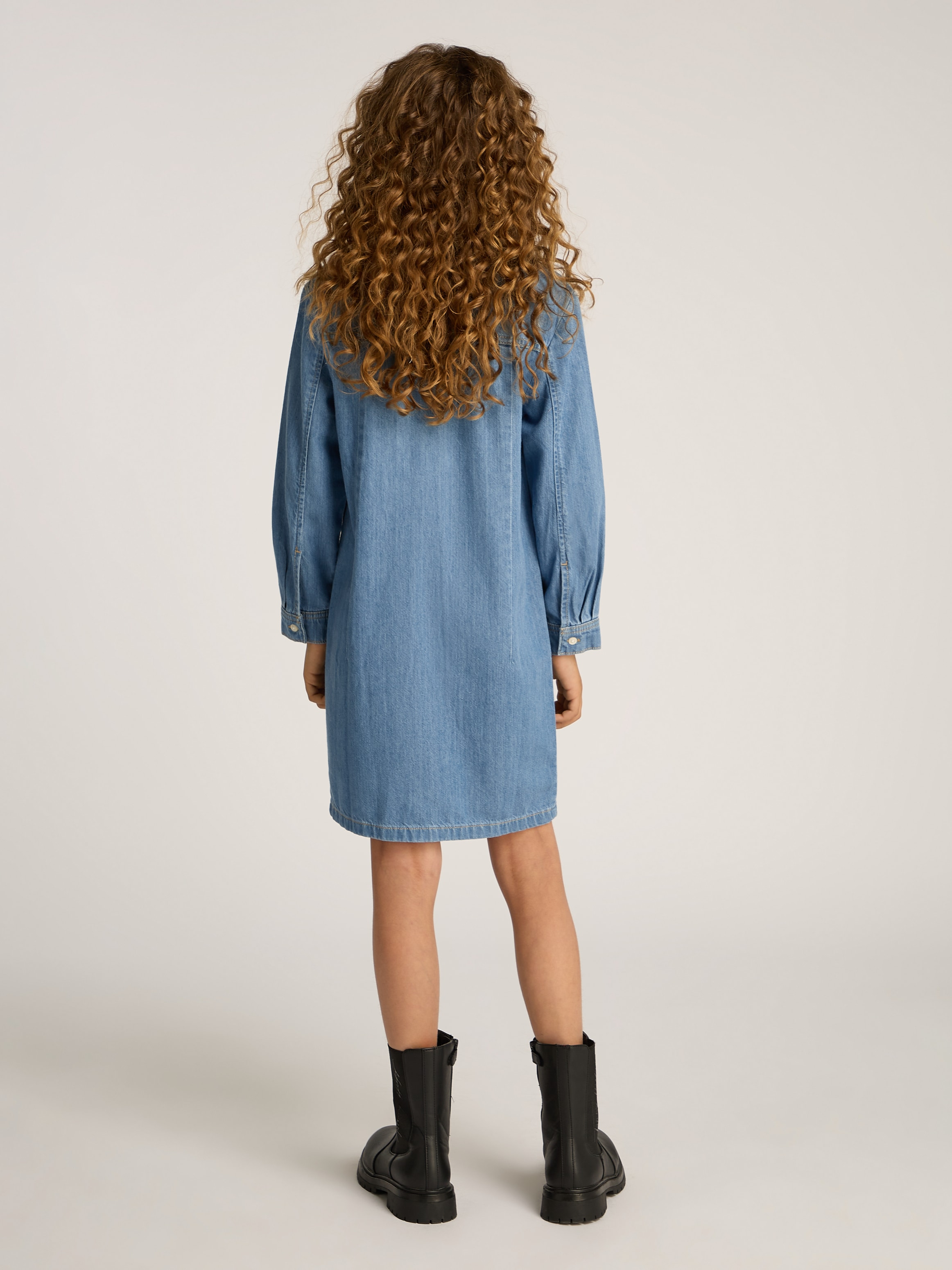 Calvin Klein Jeans Jeanskleid »LT BL TENCEL DENIM SHIRT DRESS«, für Kinder bis 16 Jahre mit Logostickerei