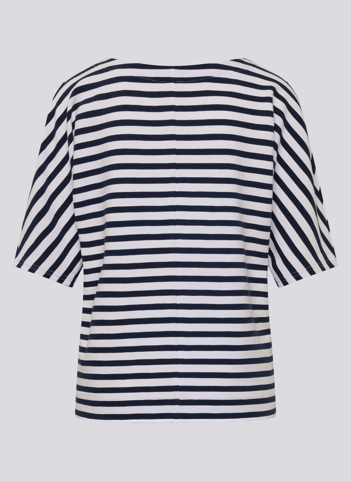 Rabe Rundhalsshirt im Streifen-Look und mit Glitzer-Druck