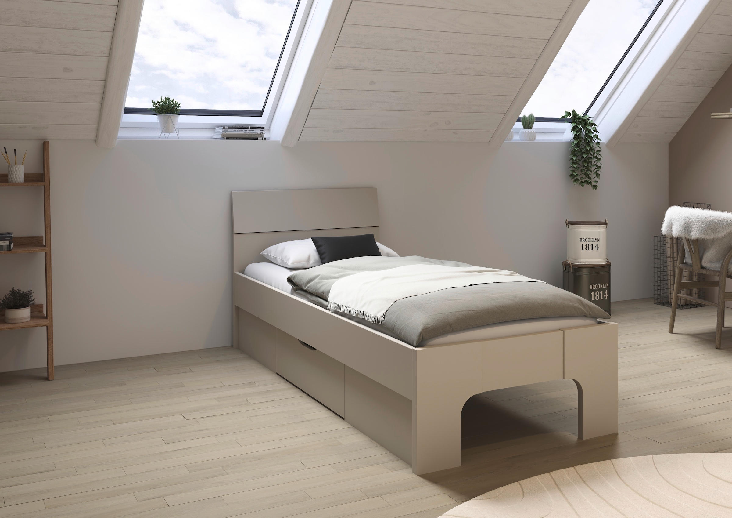 rauch Bett »Einzelbett Doppelbett Stauraum Landhausstil MARLENE Breite 120/140 cm«, (Breite 90x200 cm oder 140x200 cm), in 2 Breiten mit geräumigem Schubkasten MADE IN GERMANY