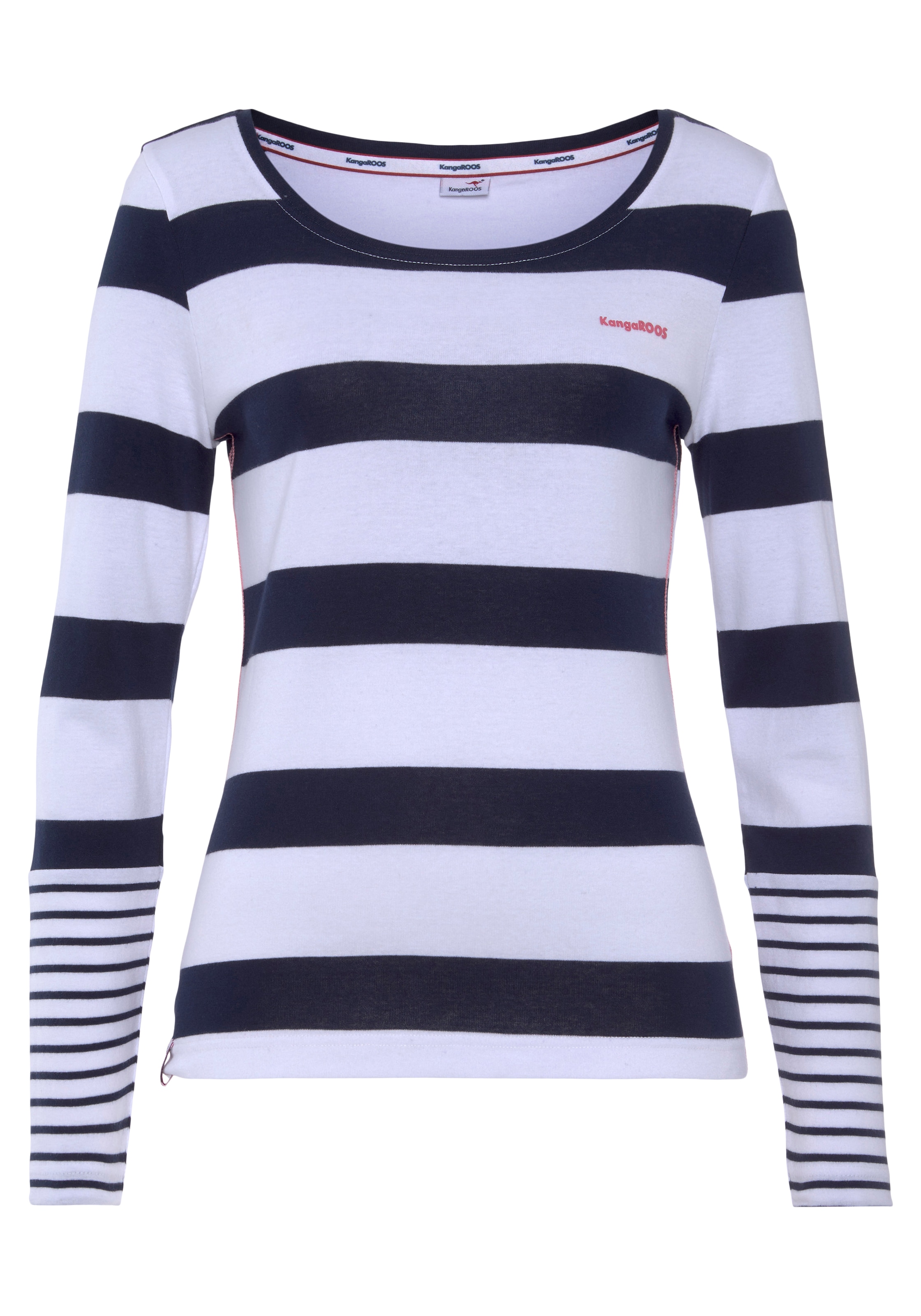 KangaROOS Langarmshirt, Langarm, sehr figurbetonte Passform, aus 100% Baumwolle