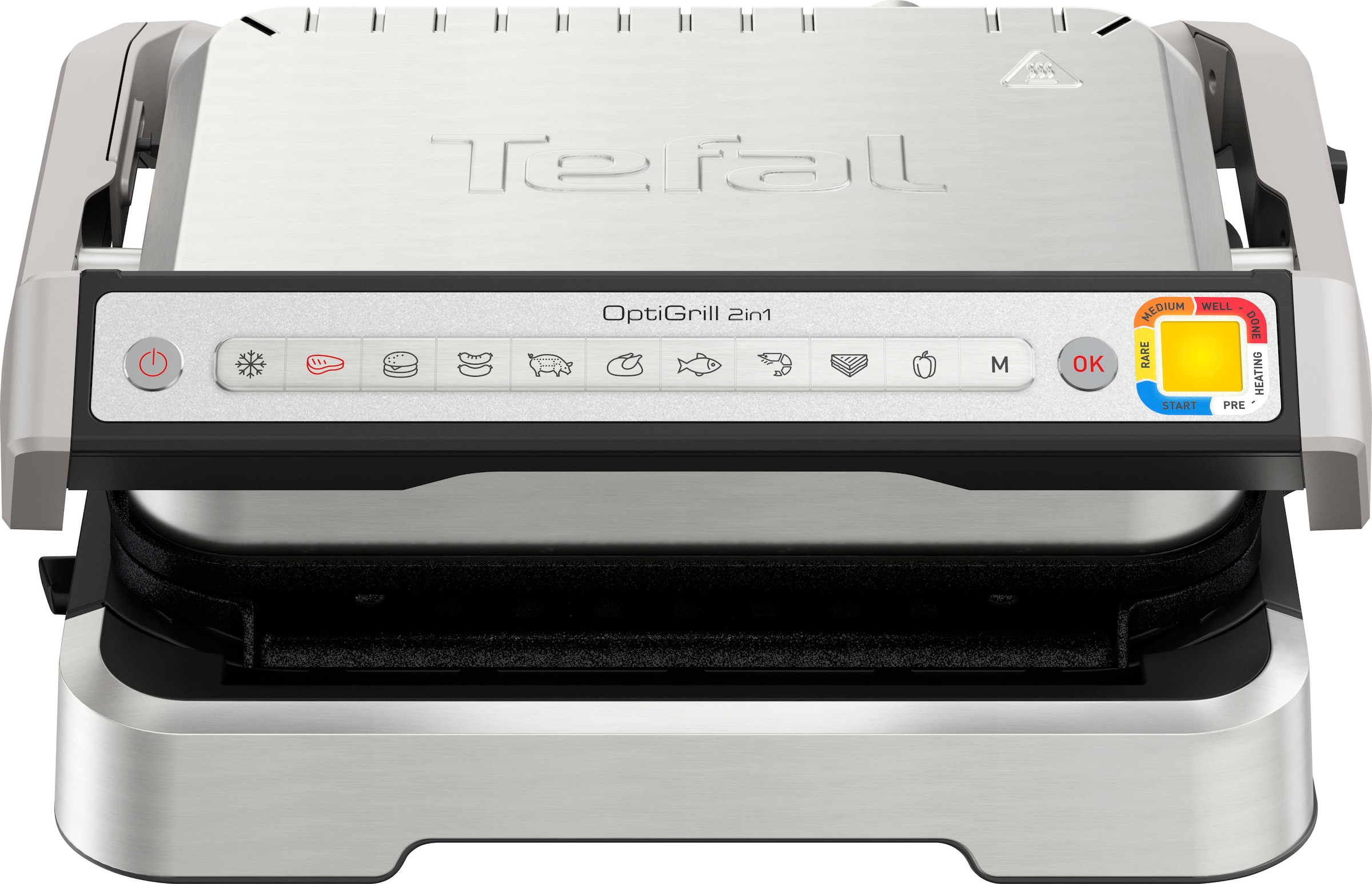 Tefal Kontaktgrill »GC773D OptiGrill 2-in-1 mit Grillzange«, 2100 W, intelligenter Grill & BBQ, aufklappbar, 9 Auto-Programme