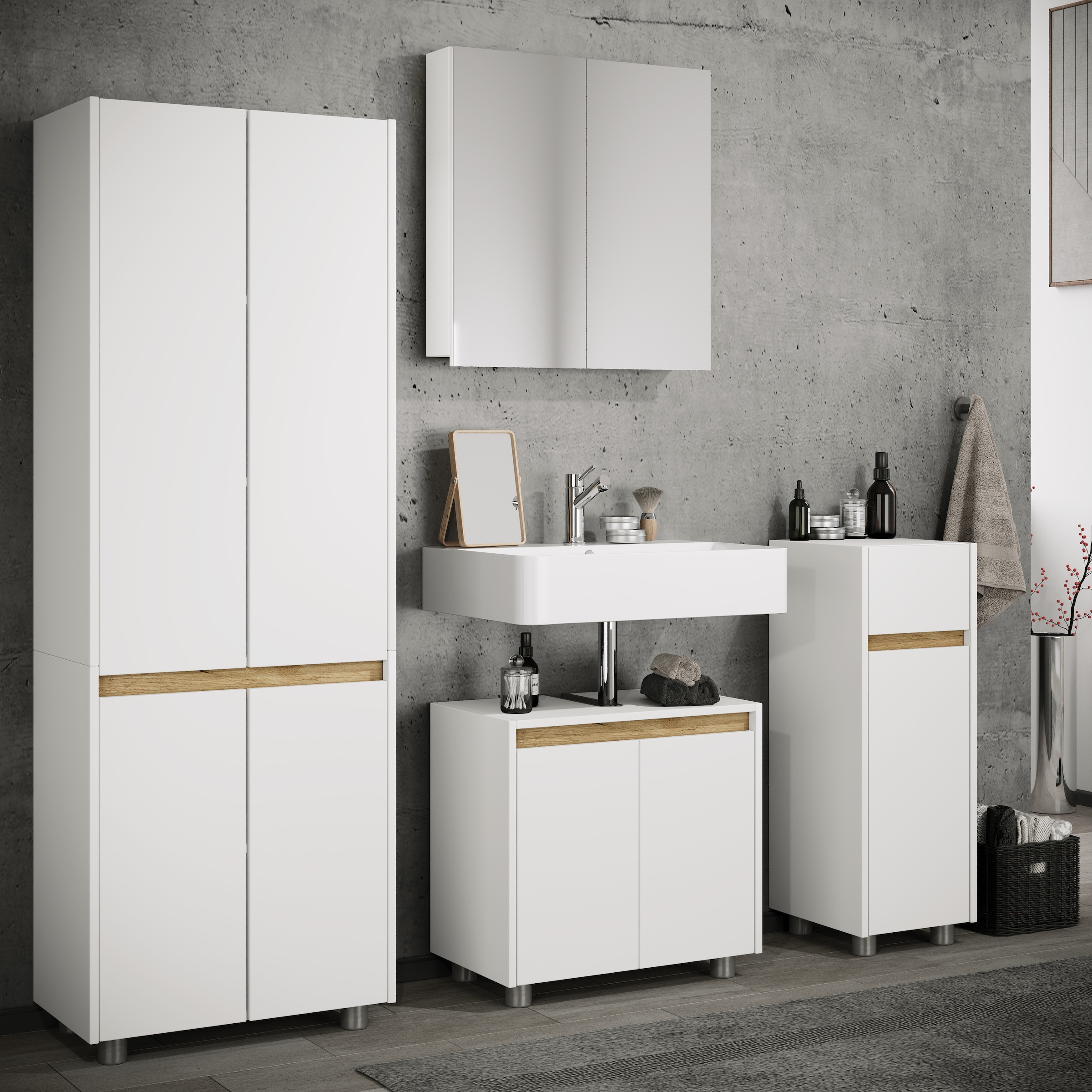 VCM Waschbeckenschrank »Holz Badschrank Badunterschrank Waschbecken Cosila« 1 Stk. tlg.