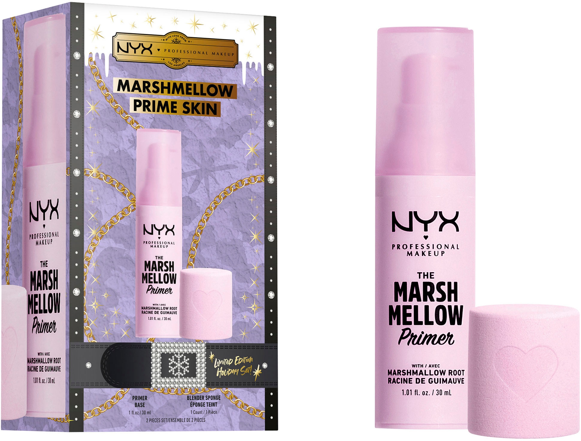 NYX Schmink-Set »Professional Makeup Make-up Set Primer + Blender«, (Set, 2 tlg.), mit vielseitigen Kombinationsmöglichkeiten