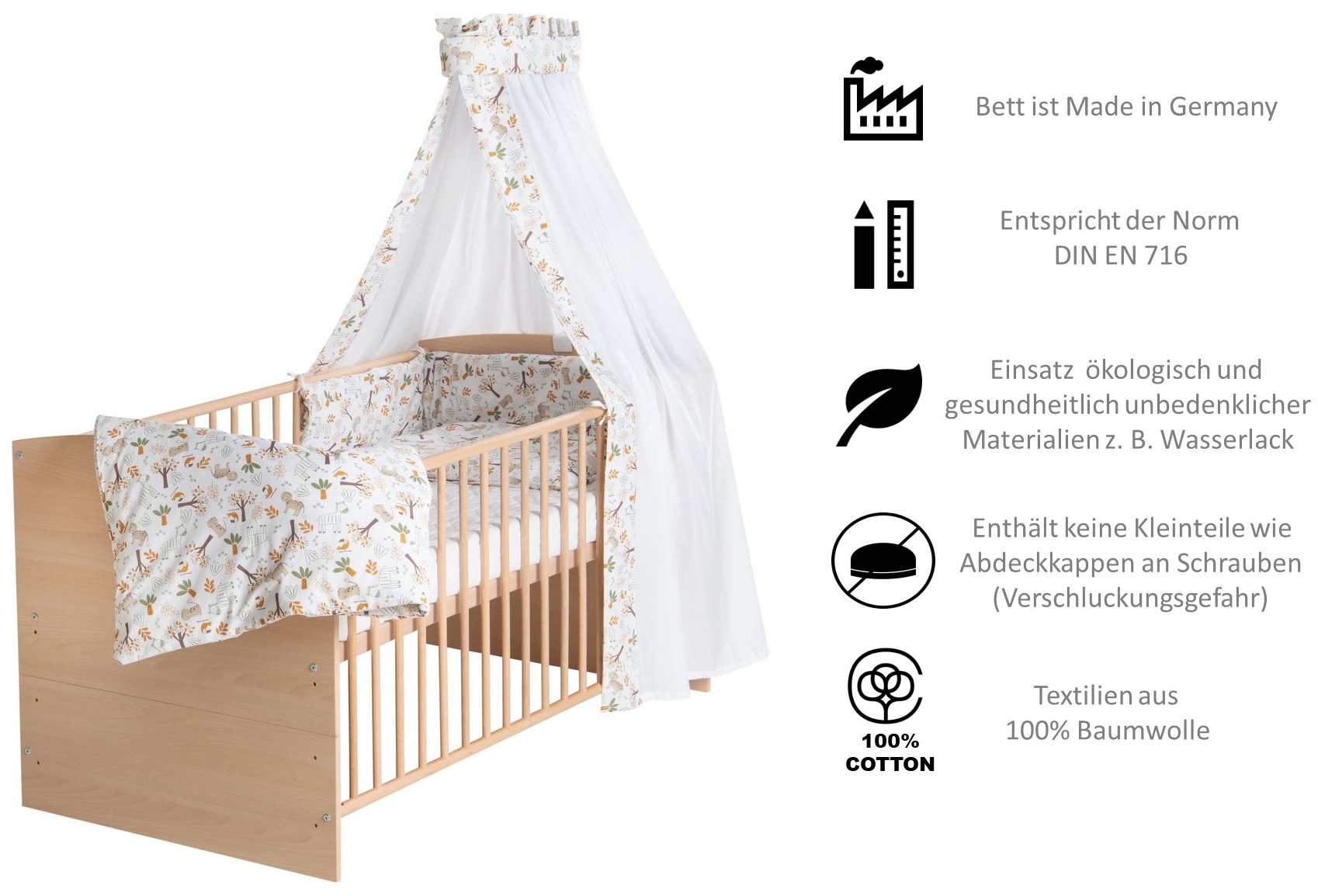 Schardt Babybett »Komplettbett Classic Line«, ink. Schaumstoffmatratze