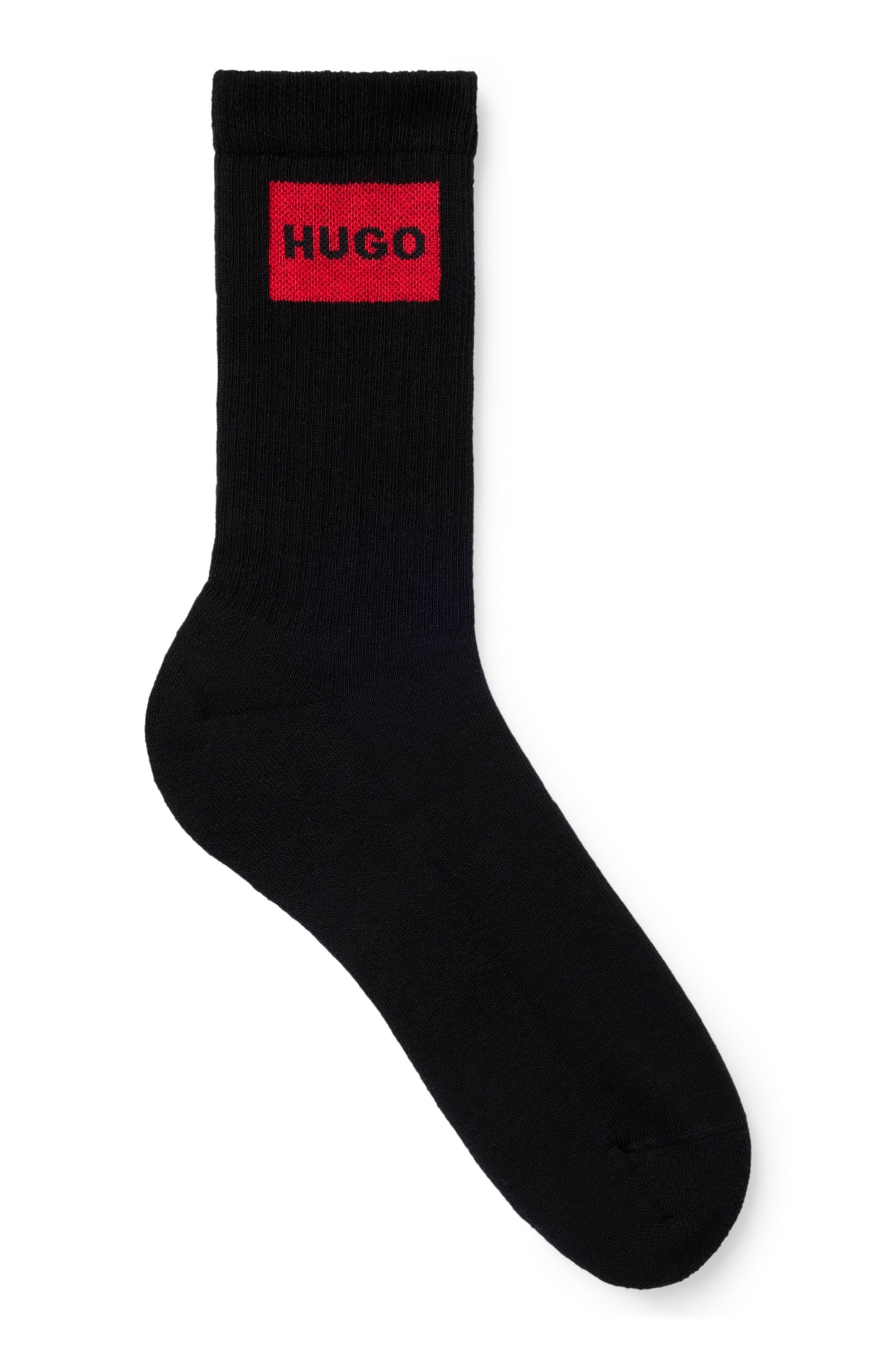 HUGO Underwear Freizeitsocken »3P QS RIB LABEL«, (Packung, 3 Paar, 3er), mit kontrastfarbenen HUGO Logo