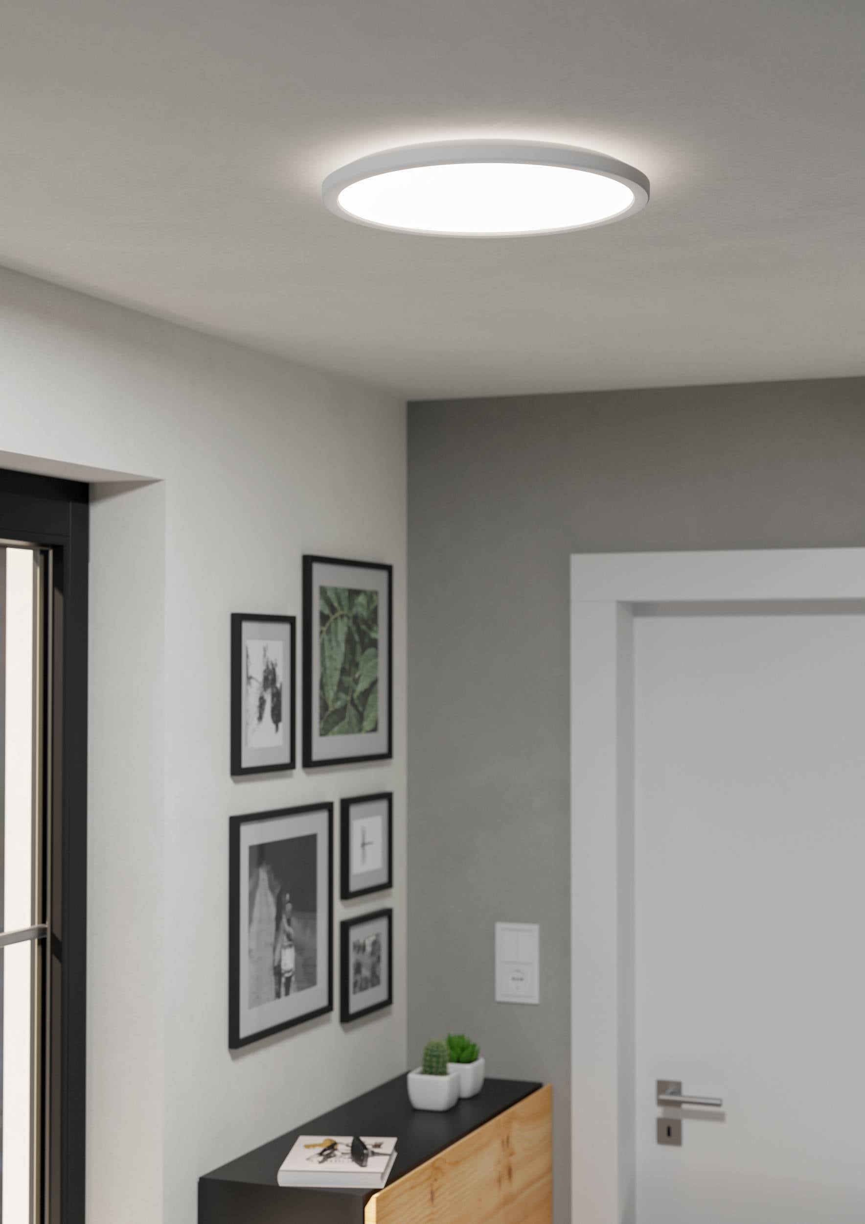 EGLO Deckenleuchte »Rovito-R Deckenlampe, Deckenbeleuchtung, Badlampe, Kunststoff, IP44« LED-Modul 1 Stk. Kaltweiß | Neutralweiß | Warmweiß Wand-/Deckenleuchte - H3 x Ø38,9 cm - weiß - 18,5W inkl.