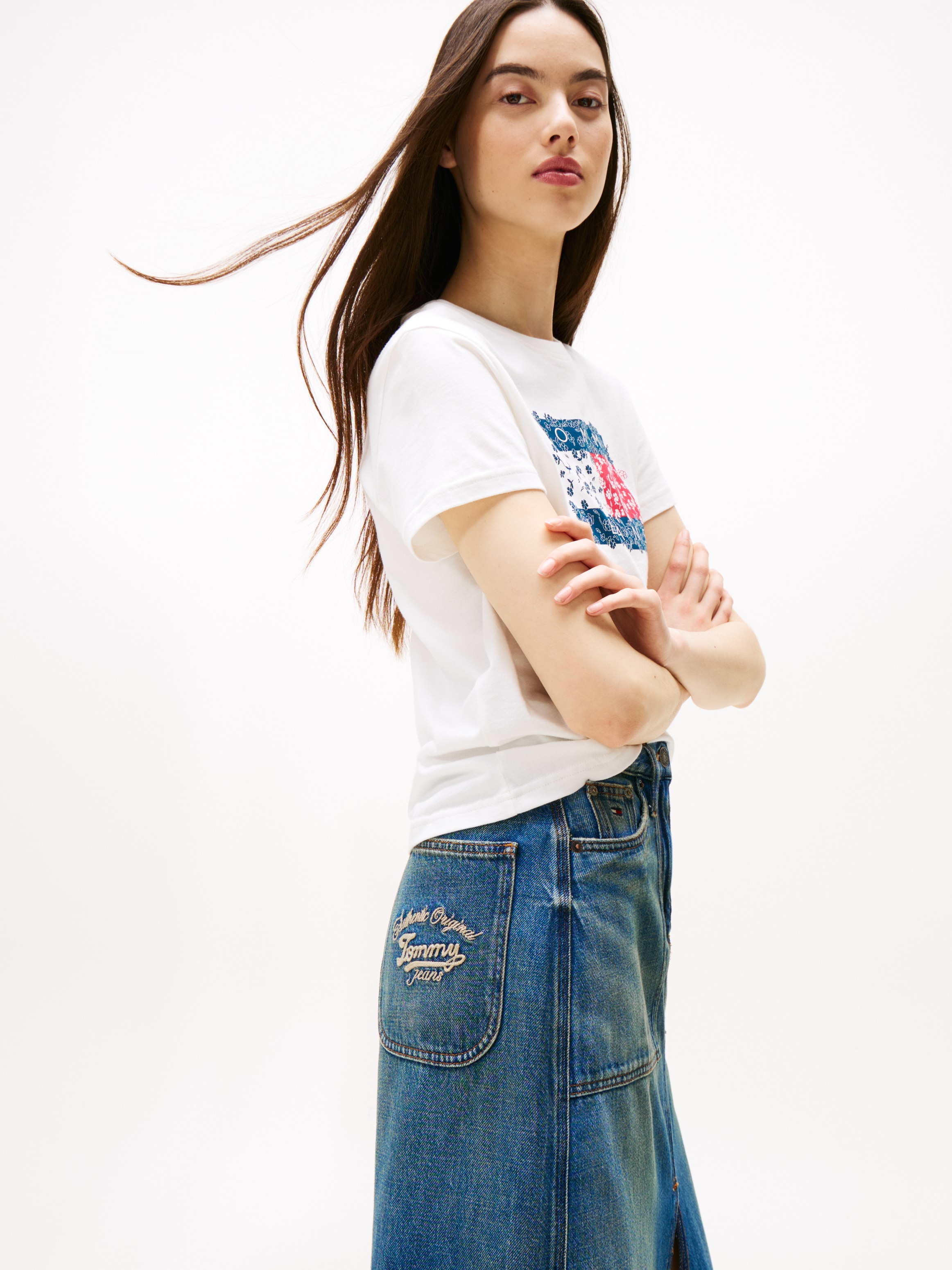 Tommy Jeans Jeansrock »CLAIRE MIDI SKIRT UTILITY CI2037«