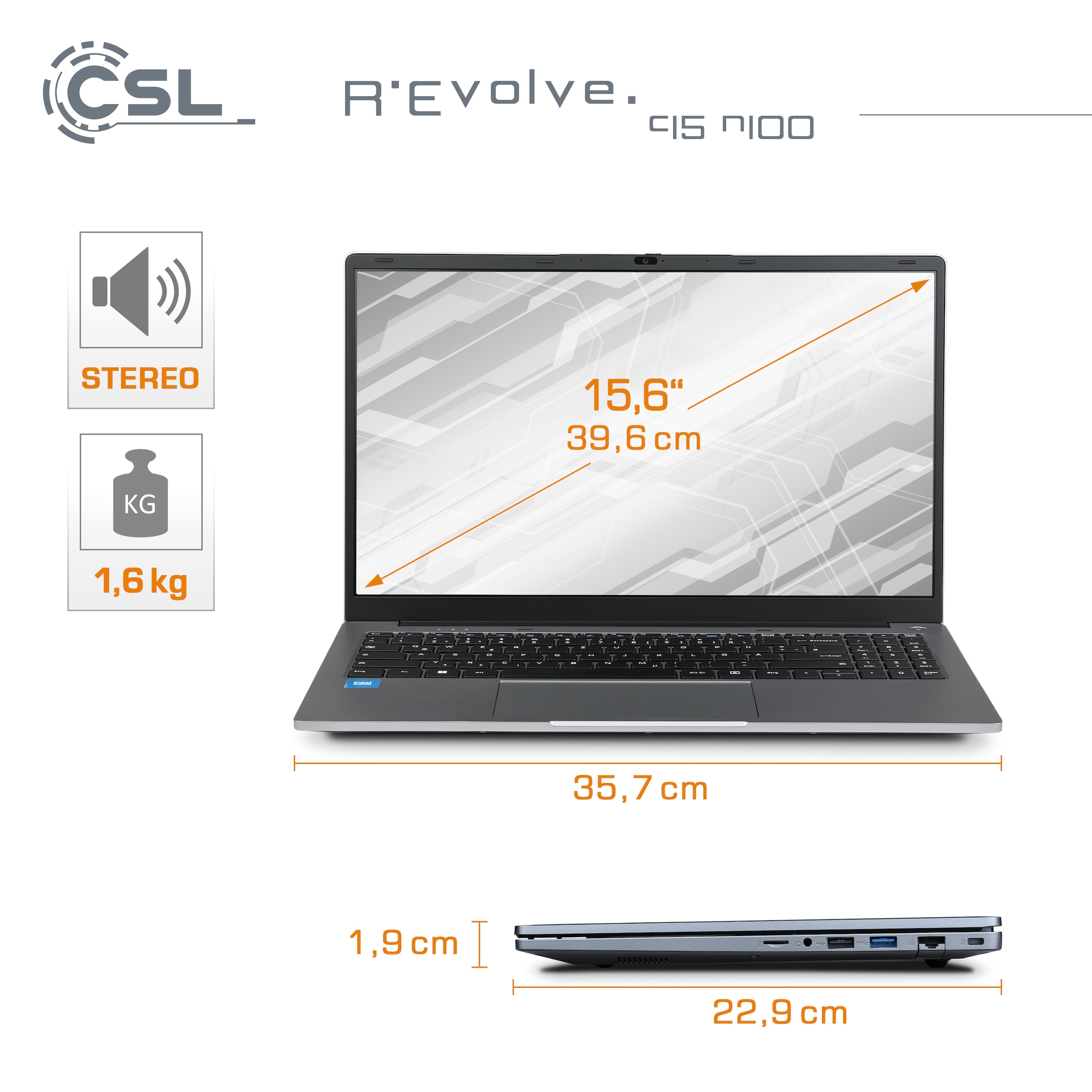 CSL Notebook »R'Evolve C15 v4 Windows 11«, 39,6 cm, / 15,6 Zoll, 500 GB SSD