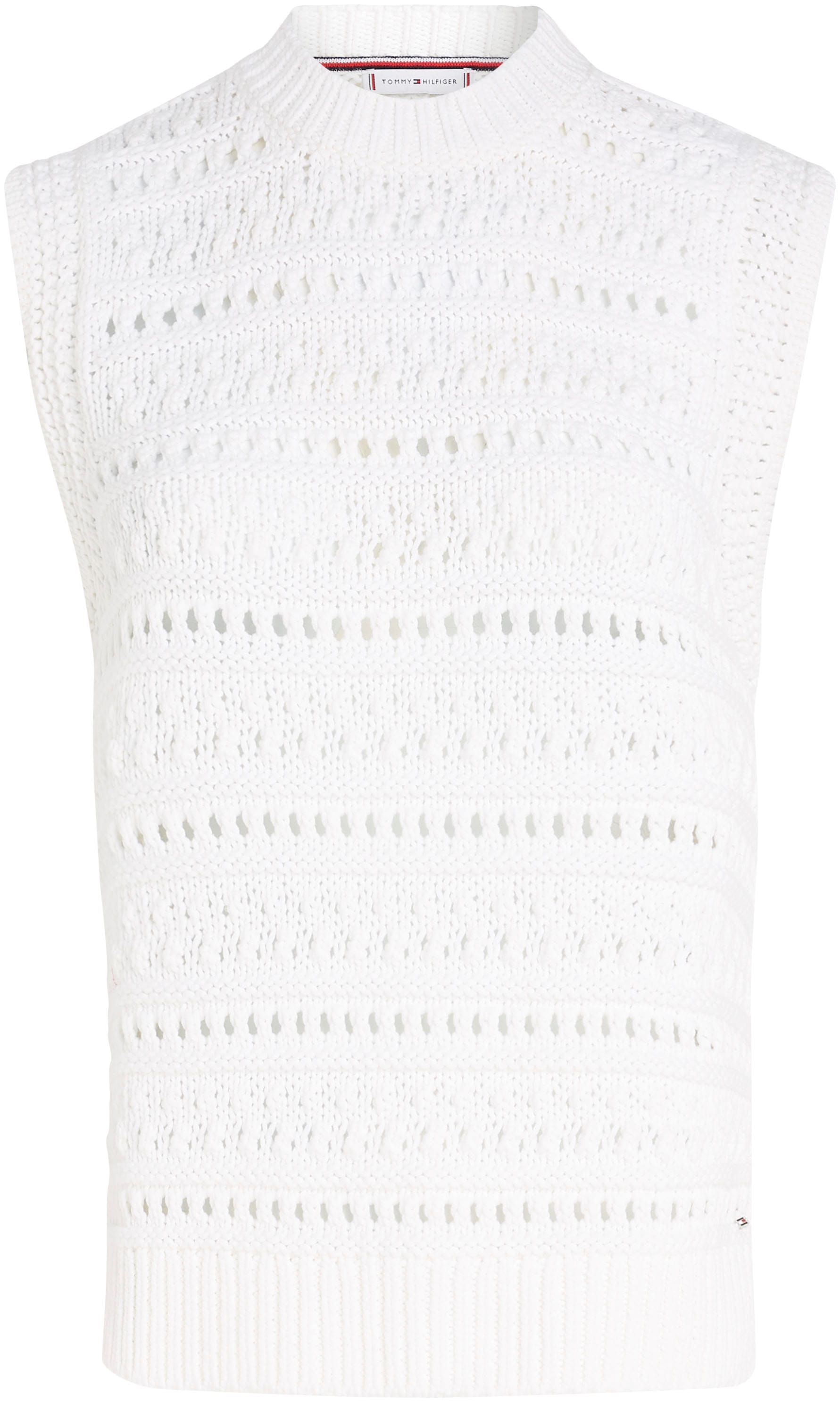 Tommy Hilfiger Pullunder »CROCHET C-NK SWEATER VEST«, in angesagter Häkeloptik