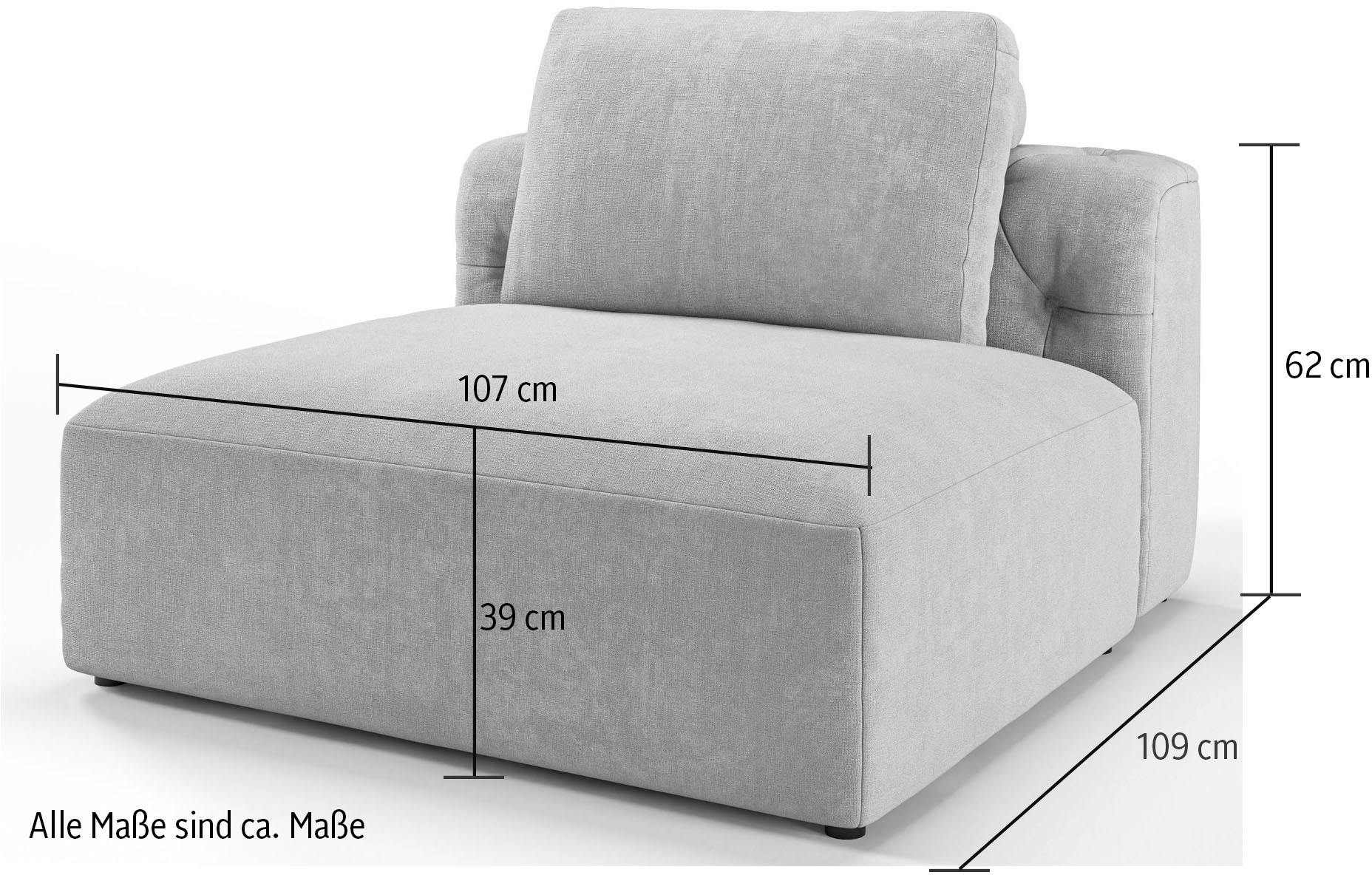 RAUM.ID 1,5-Sitzer »Cushid«, Einzelmodul, auch separat stellbar