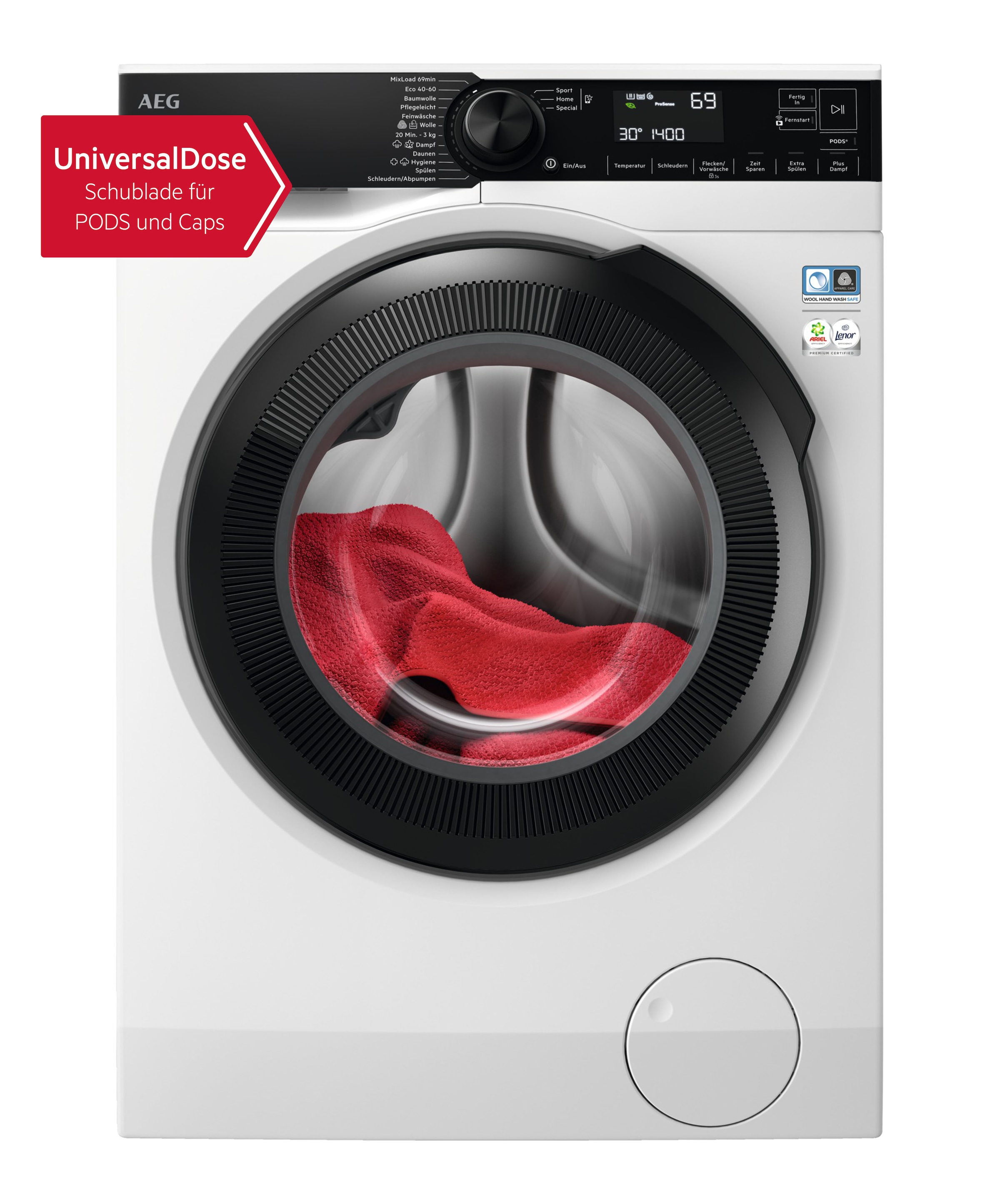 AEG Series 7000 LR7EW75610 Waschmaschine Frontlader 11 kg 1600 RPM Weiß