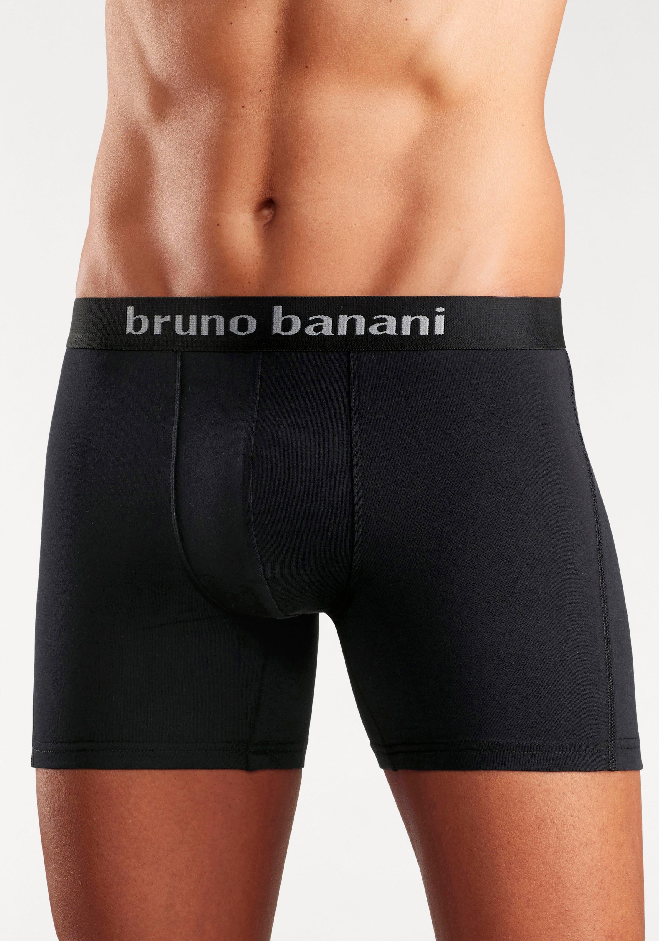 Bruno Banani Boxer »Boxershorts für Herren«, (Packung, 4 St.), mit längerem Bein und auffälligen Logobund