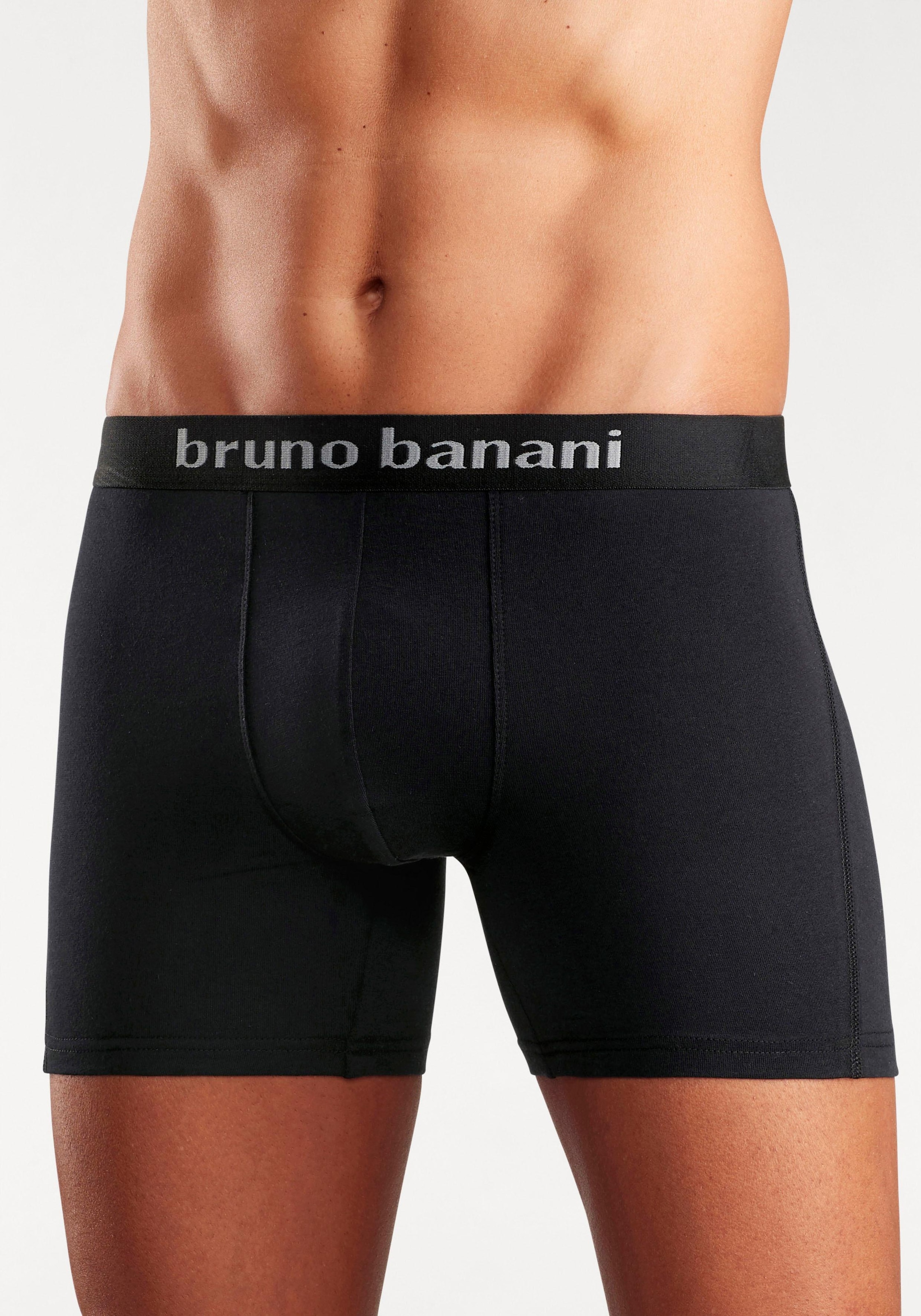 Bruno Banani Boxer »Unterhose für Herren«, (Packung, 4 St.), mit längerem Bein und auffälligen Logobund