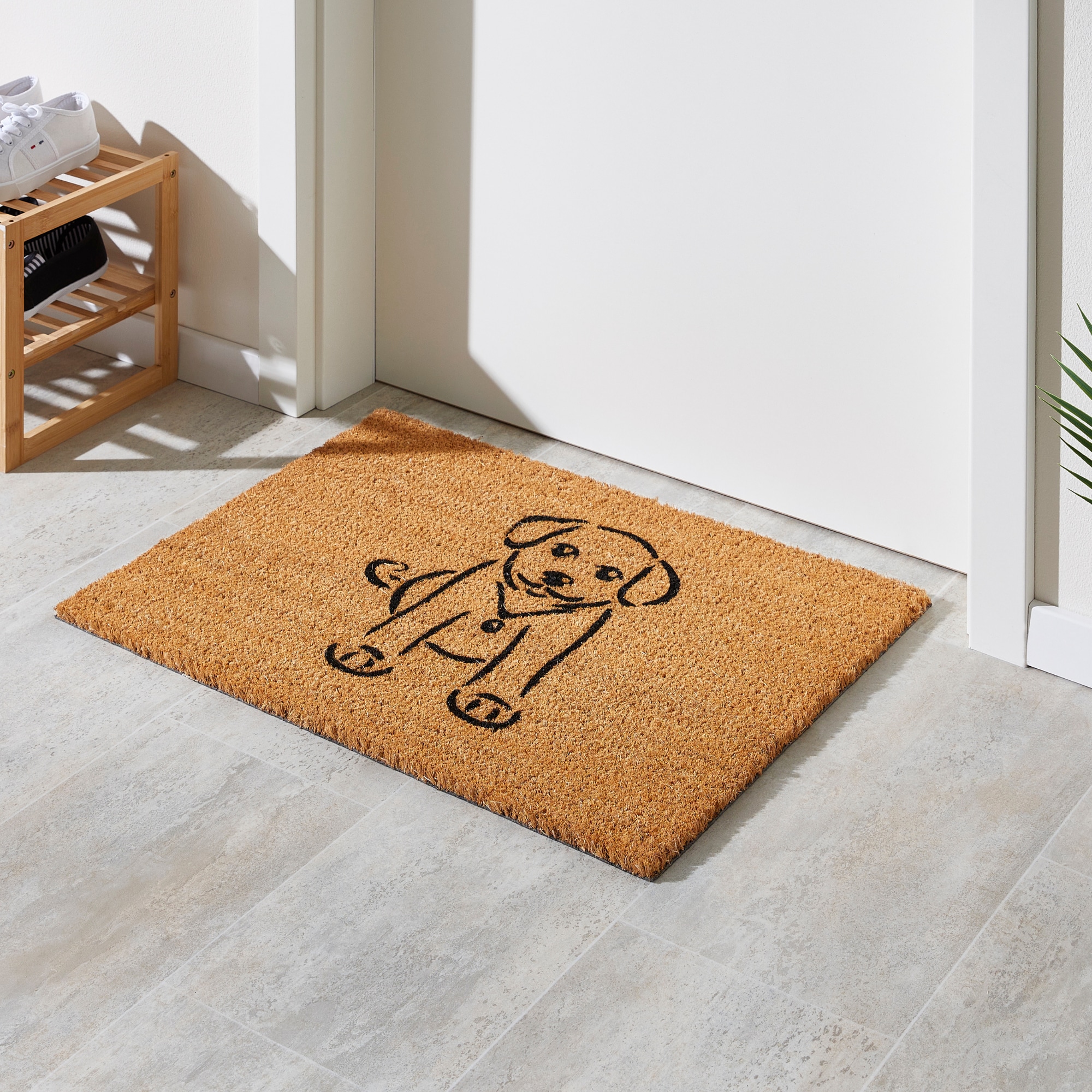 Andiamo Fußmatte »Kokos«, rechteckig, 15 mm Höhe, Schmutzfangmatte, Kokosmatte, mit Spruch, Motiv Hund oder Katze