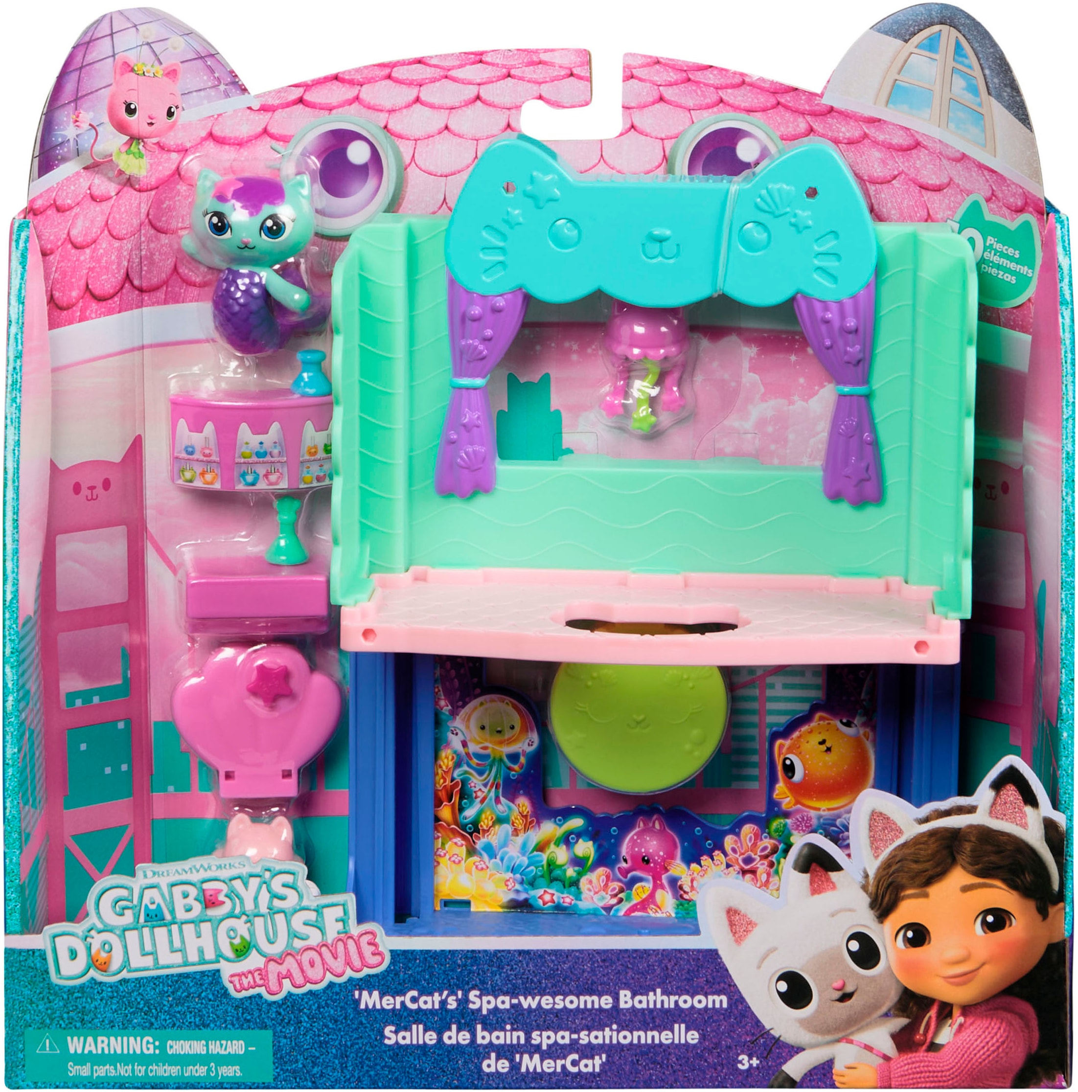 Spin Master Spielwelt »Gabby’s Dollhouse: Der Film – Portal Raum Spa-tastisches Badezimmer« von Meerkätzchen; mit Katzenfigur