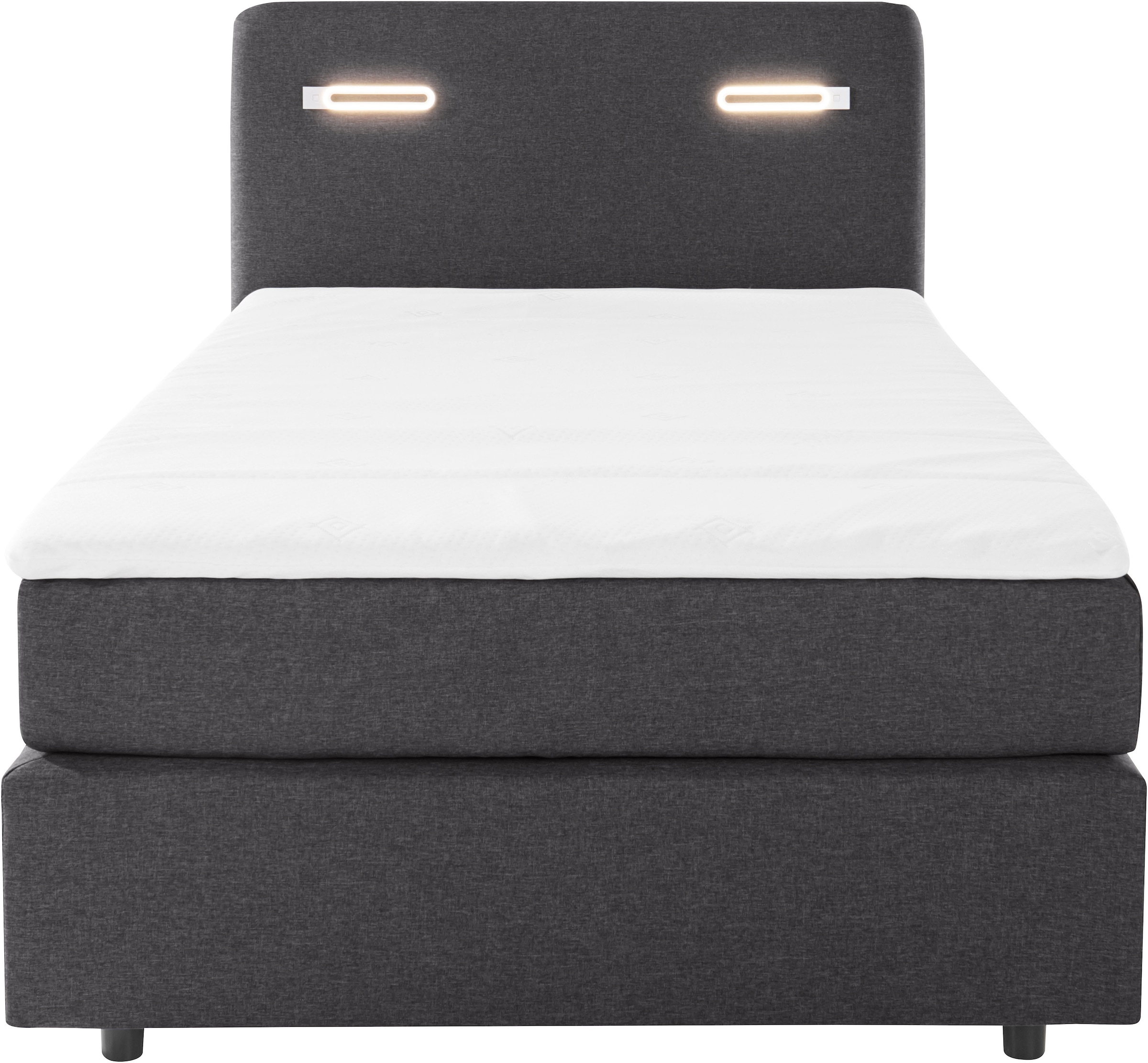 Home affaire Boxbett »Luan« Schubkästen, LED-Beleuchtung und Topper, in Breite 120 cm und 180 cm