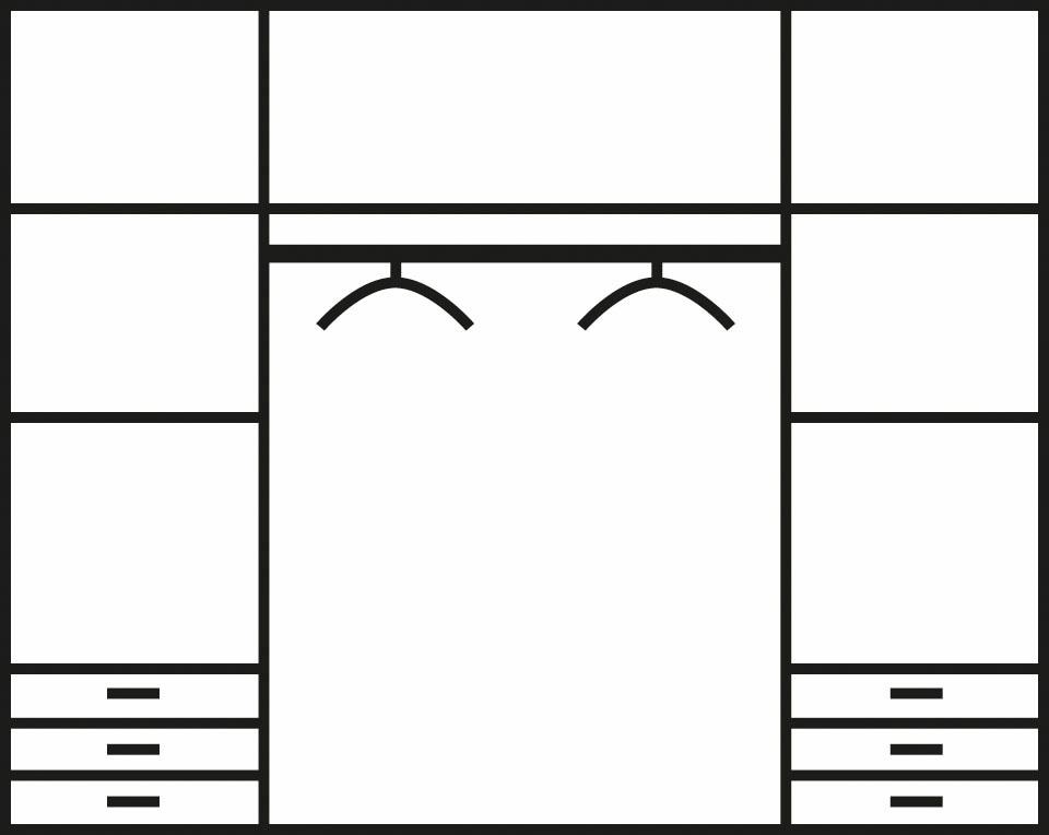 FORTE Kleiderschrank »Jupiter, Made in Europe, mit Schubladen«, (Maße (T/H): 60/200 cm), viel Stauraum, 2 Breiten und 4 Farben