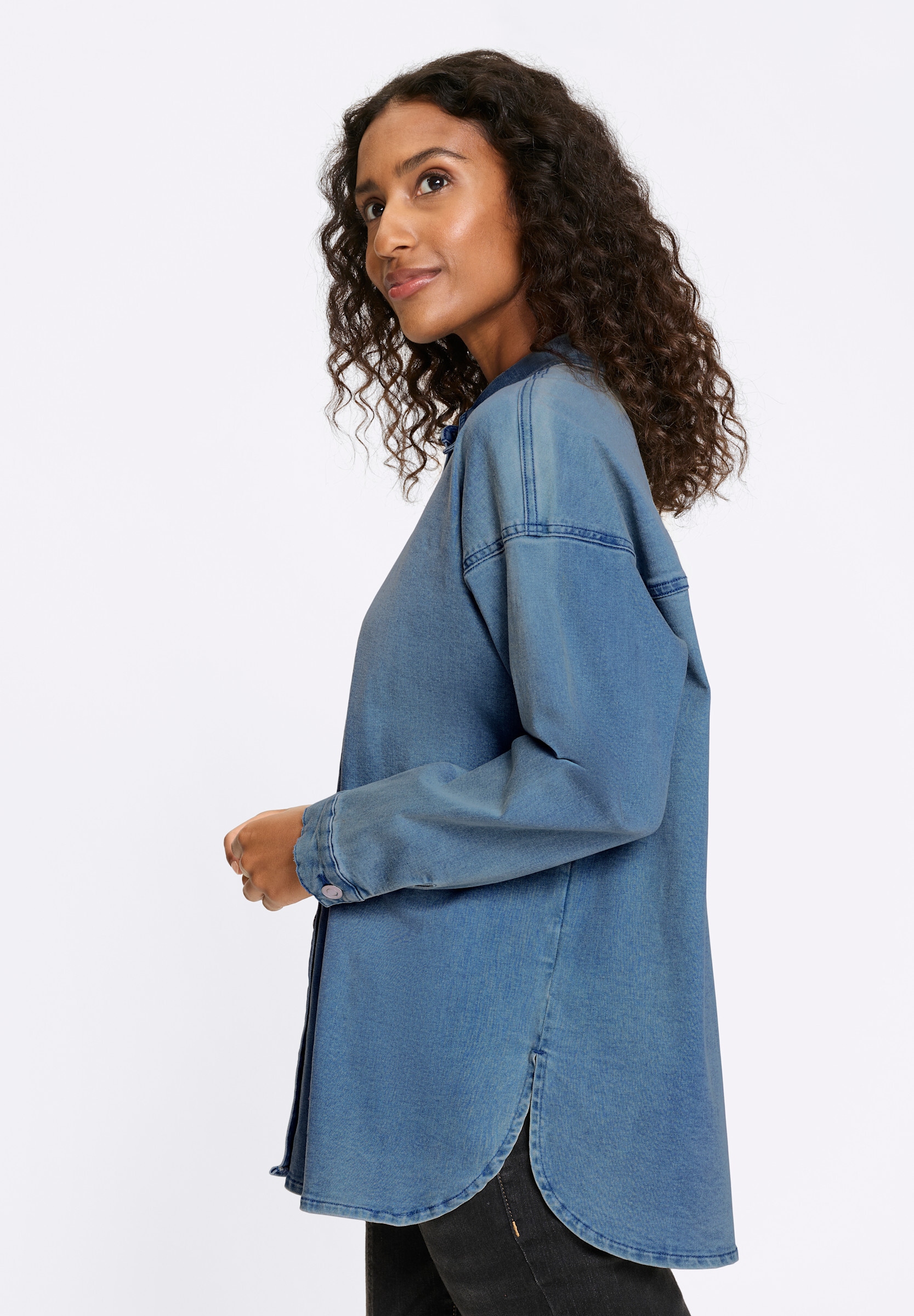 heine Jeansbluse »Jeansbluse Jeansbluse mit Seitenschlitzen«