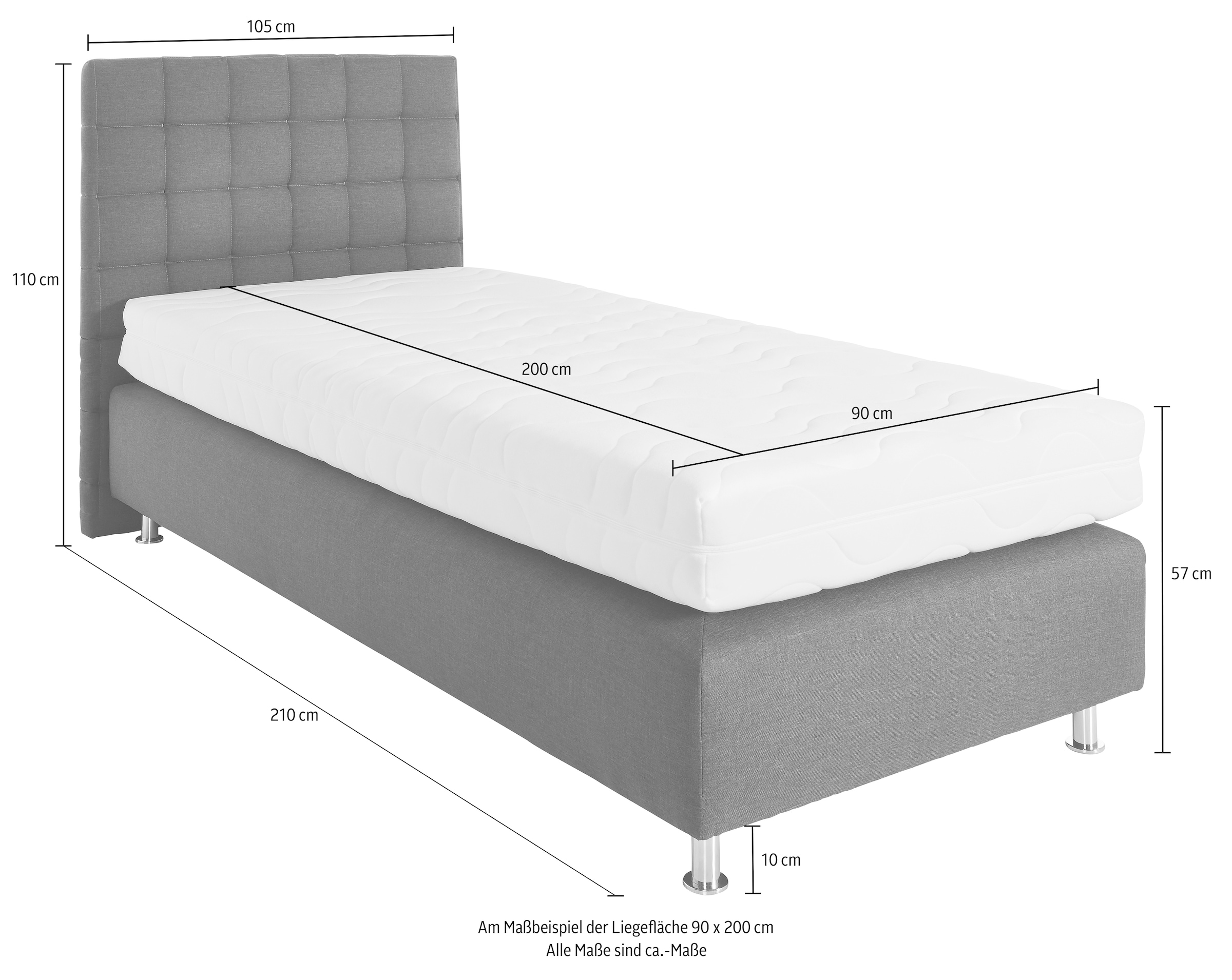 Westfalia Schlafkomfort Boxspringbett, mit Kaltschaum- oder Federkernmatratze, auch mit Topper lieferbar.