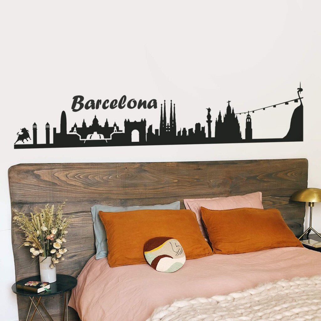 Wall-Art Wandtattoo »Stadt Skyline Barcelona 100cm«, (1 St.)