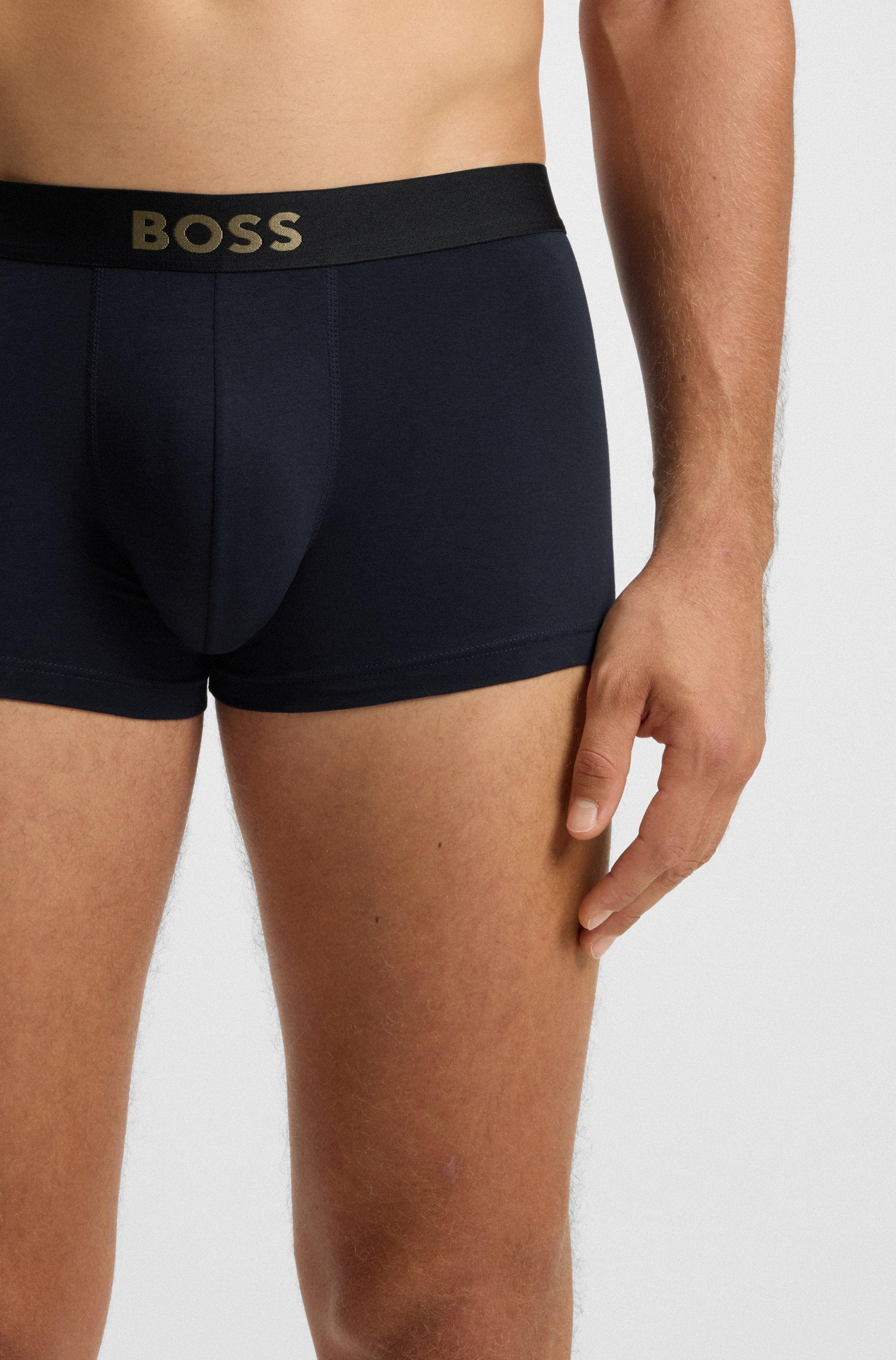 BOSS Trunk »3P Gold Logo«, (3 St.), Neuheit, enanliegend, kurzes Bein