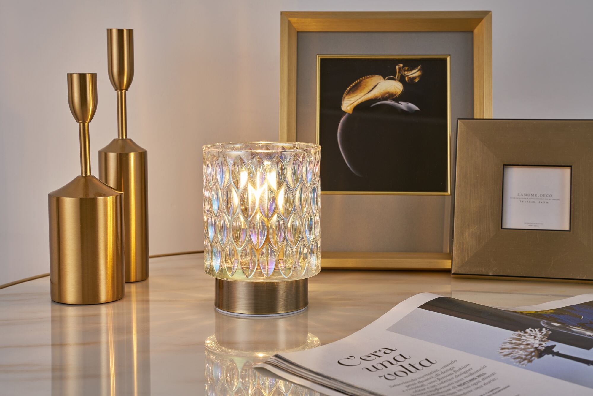 Pauleen Tischleuchte »Clear Glamour«, 1 flammig, Leuchtmittel E14 | ohne Leuchtmittel, E14, Batterbiebetrieben, Timerfunktion, Windlicht