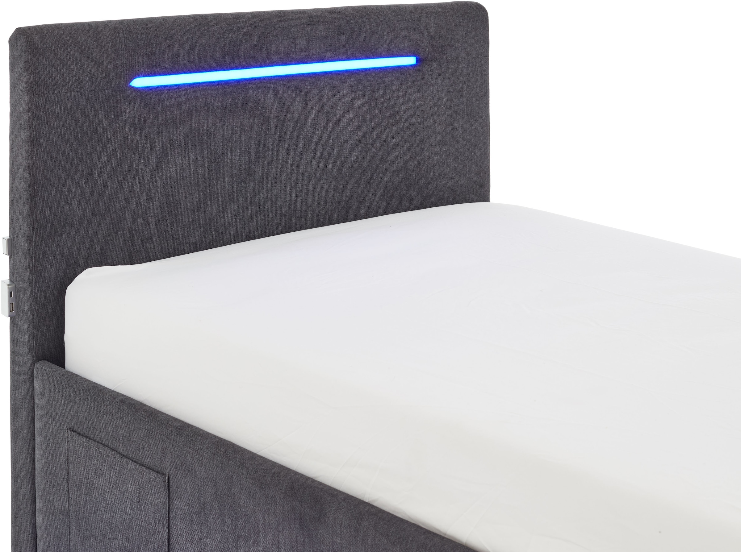 meise.möbel Polsterbett »CIRCLE inkl. LED-Beleuchtung & USB-Anschluss, wahlweise mit Bettkasten«