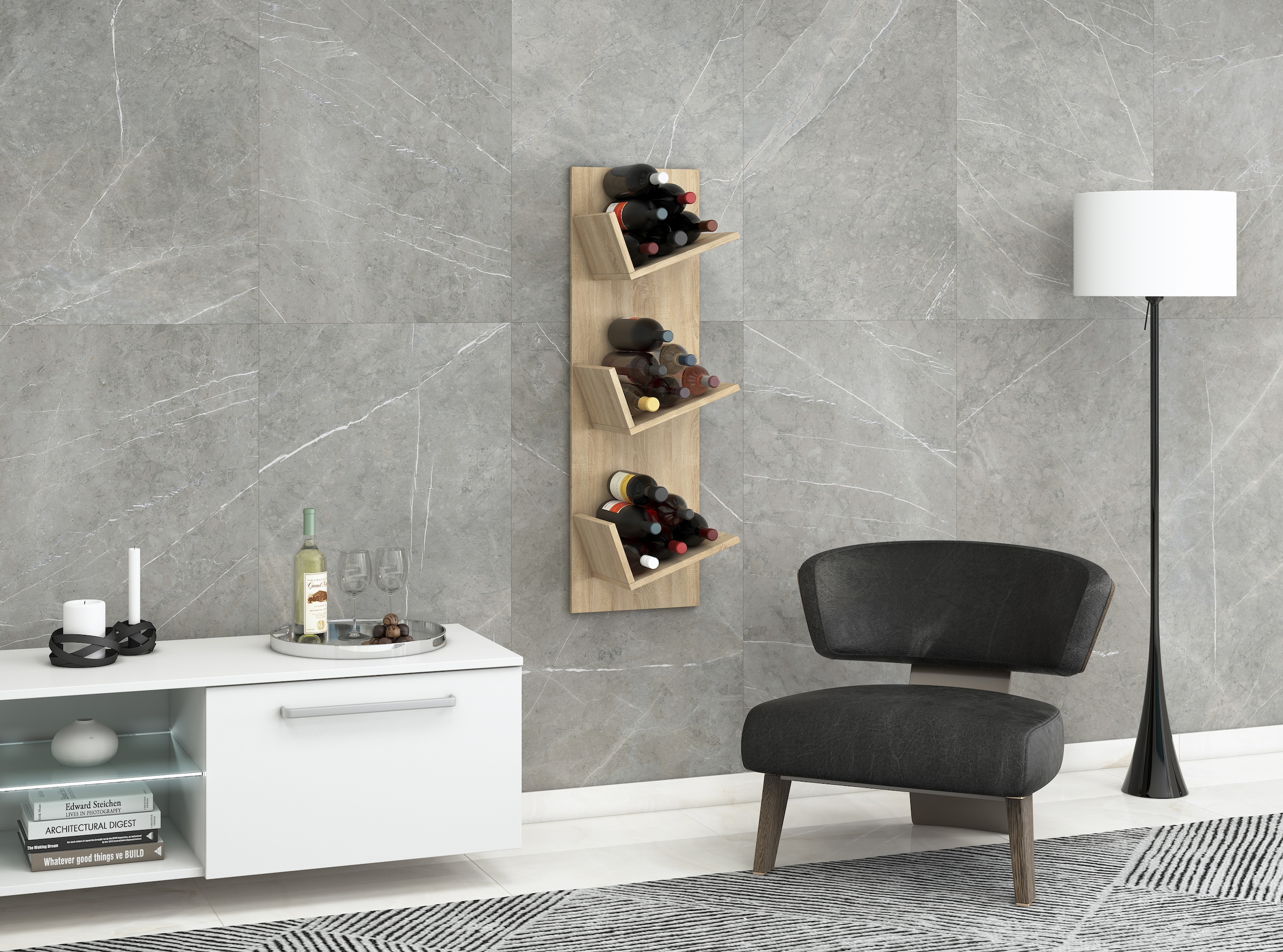 VCM Wandregal »Holz Weinregal Wandregal Flaschen Wein Vinosi«