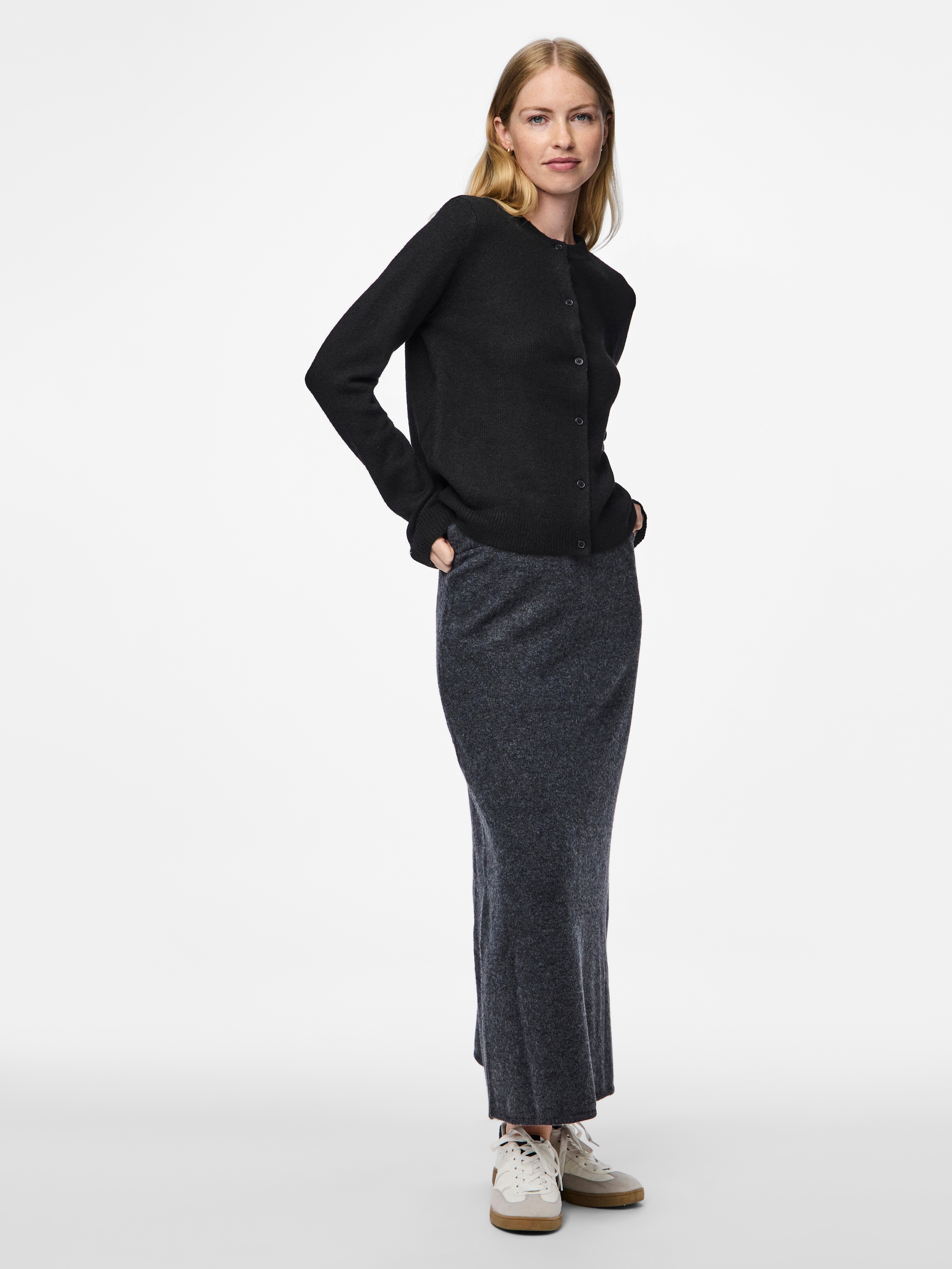 pieces Strickjacke »PCMALOU LS KNIT CARDIGAN NOOS BC« Materialmix, slim fit