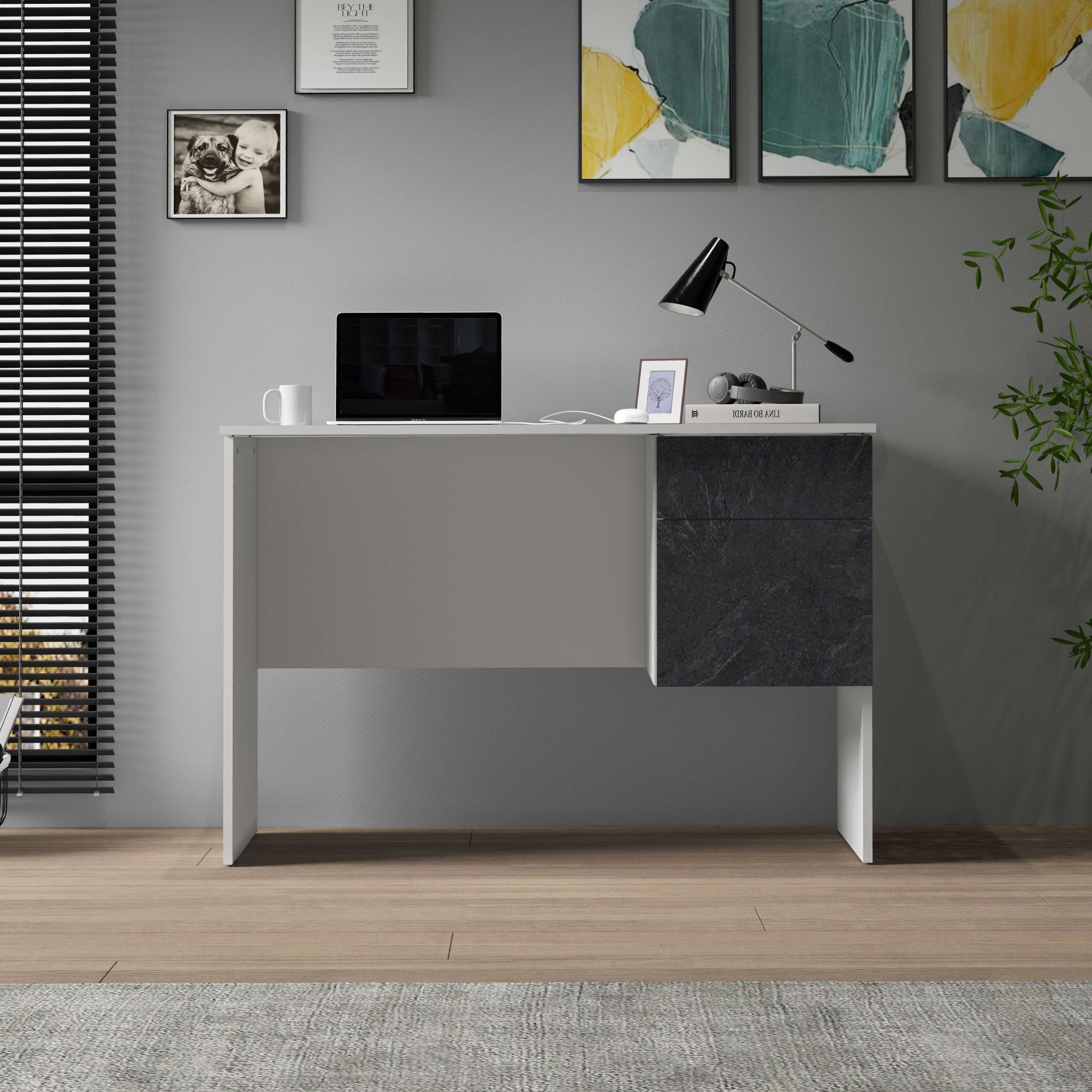 INOSIGN Schreibtisch »Coro, kleiner Computertisch, Bürotisch«, mit 1 Tür & 1 Schublade, Breite 110 cm, Made in Italy
