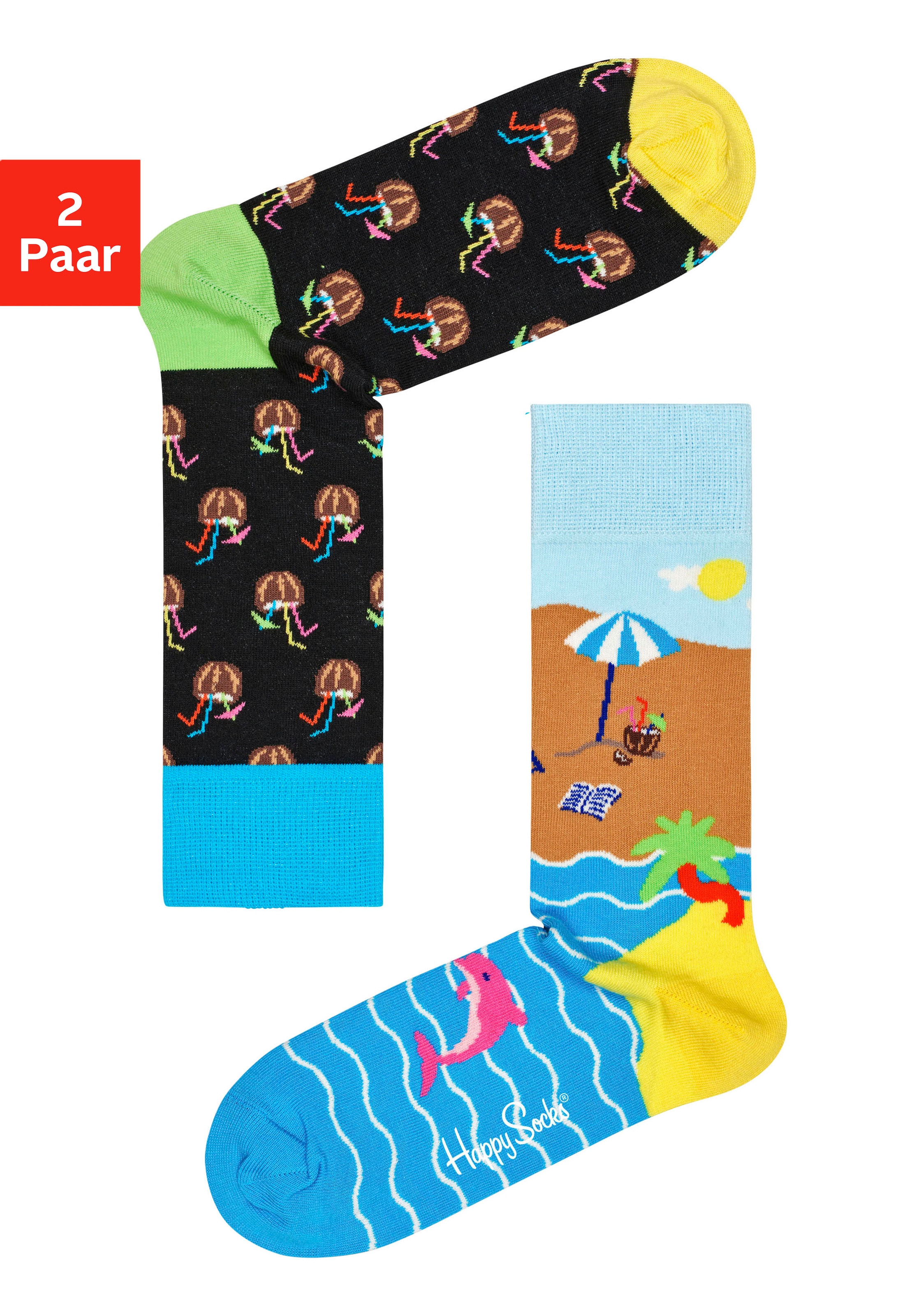 Happy Socks Socken, (2 Paar), Break Coconut Beach Cocktail bei Socks & ♕