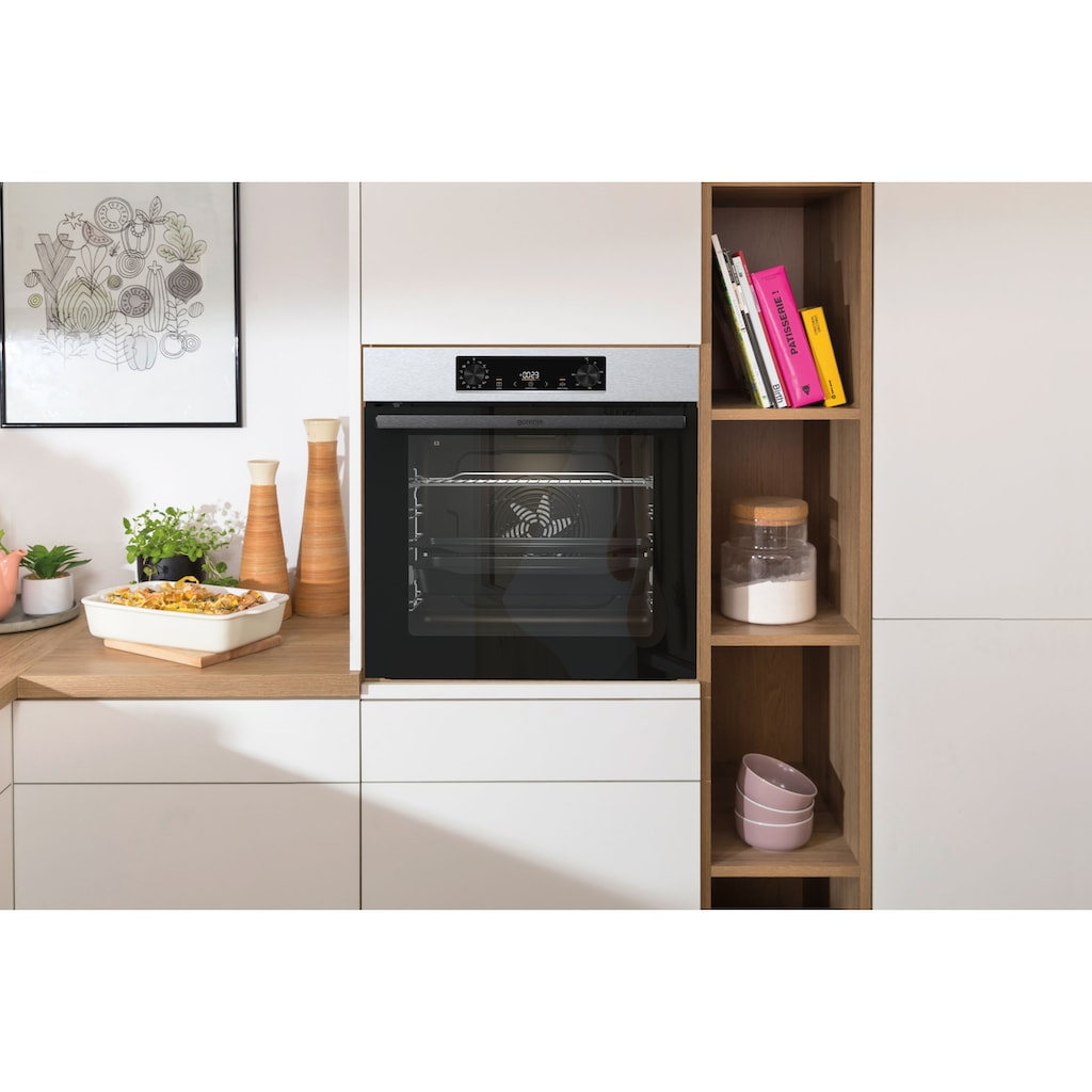 GORENJE Backofen-Set »Pacific Backofen-Set Pyrolyse/Induktion 2021«, Pacific Backofen-Set Pyrolyse/Induktion 2021, mit 1-fach-Teleskopauszug, Pyrolyse-Selbstreinigung, (Set, 2 St.), Pyrolyse Backofen & Induktionskochfeld