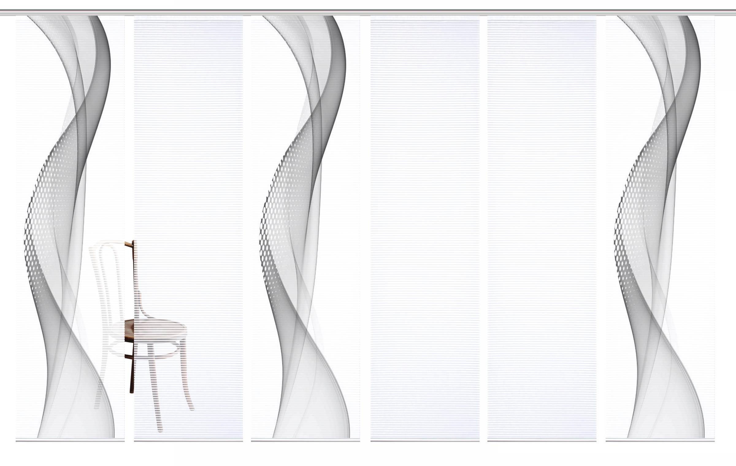 HOME in green Schiebegardine »NEVOLA« Paneelwagen 6 Stk. tlg. SET DIGITALDRUCK,BAMBUSOPTIK RECYCELT