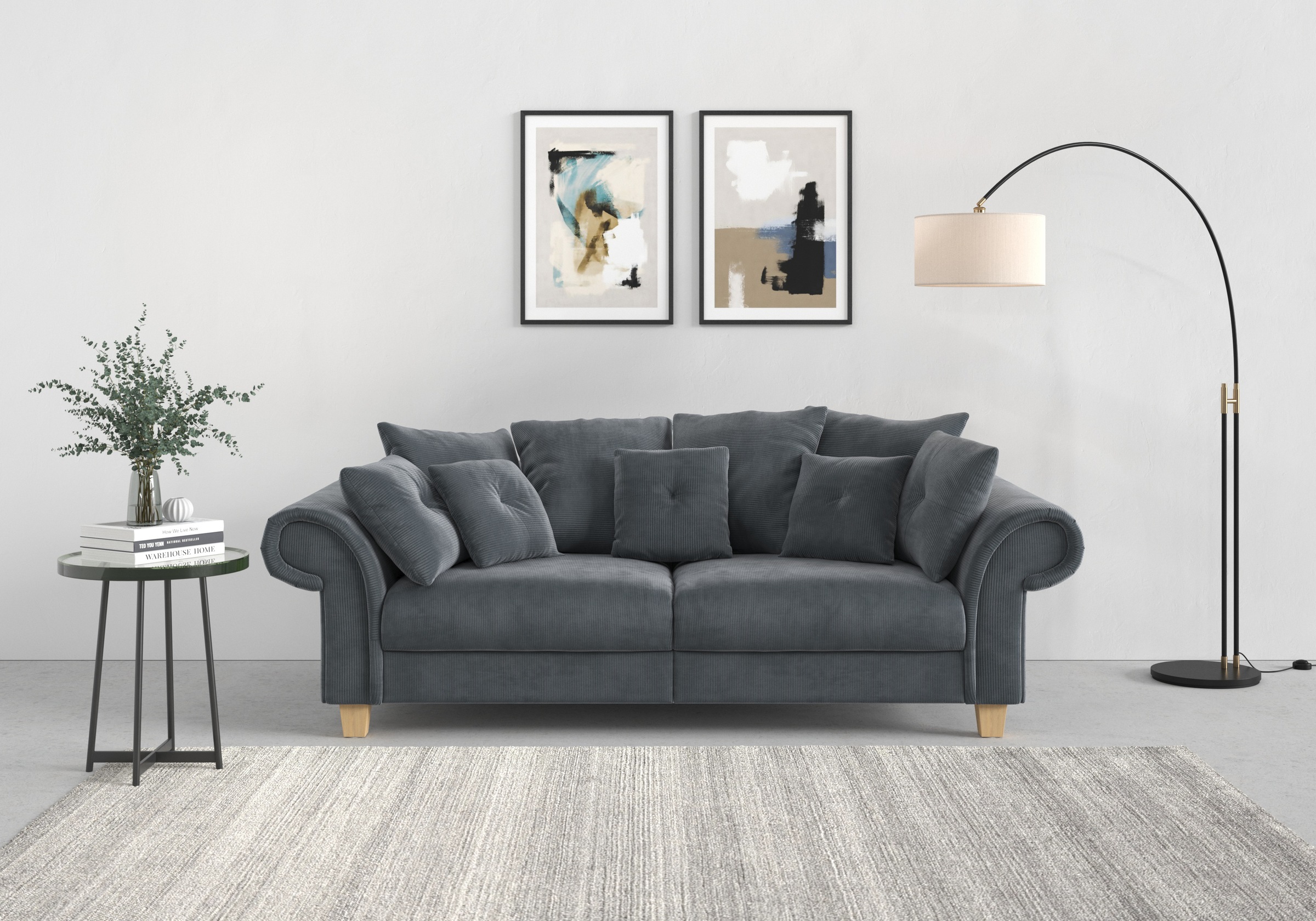 Home affaire Big-Sofa »Queenie Megasofa«, viele | Design, Sitzkomfort UNIVERSAL zeitlosem online weichem und kuschelige (2 Kissen mit St.), kaufen