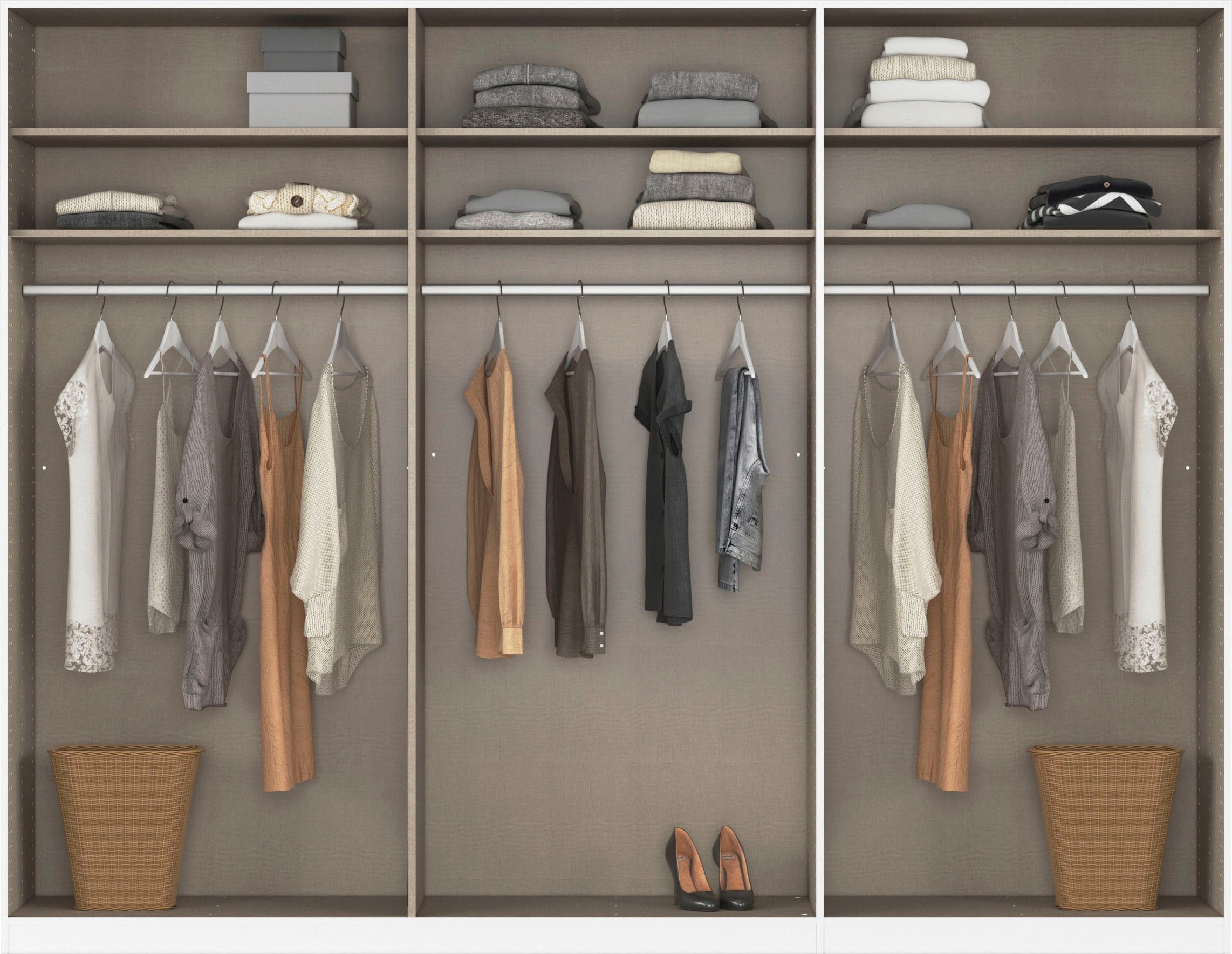 rauch Drehtürenschrank »Kleiderschrank Schrank Garderobe Garderobenschrank Stauraumwunder MODI«, optional mit Spiegel MADE IN GERMANY