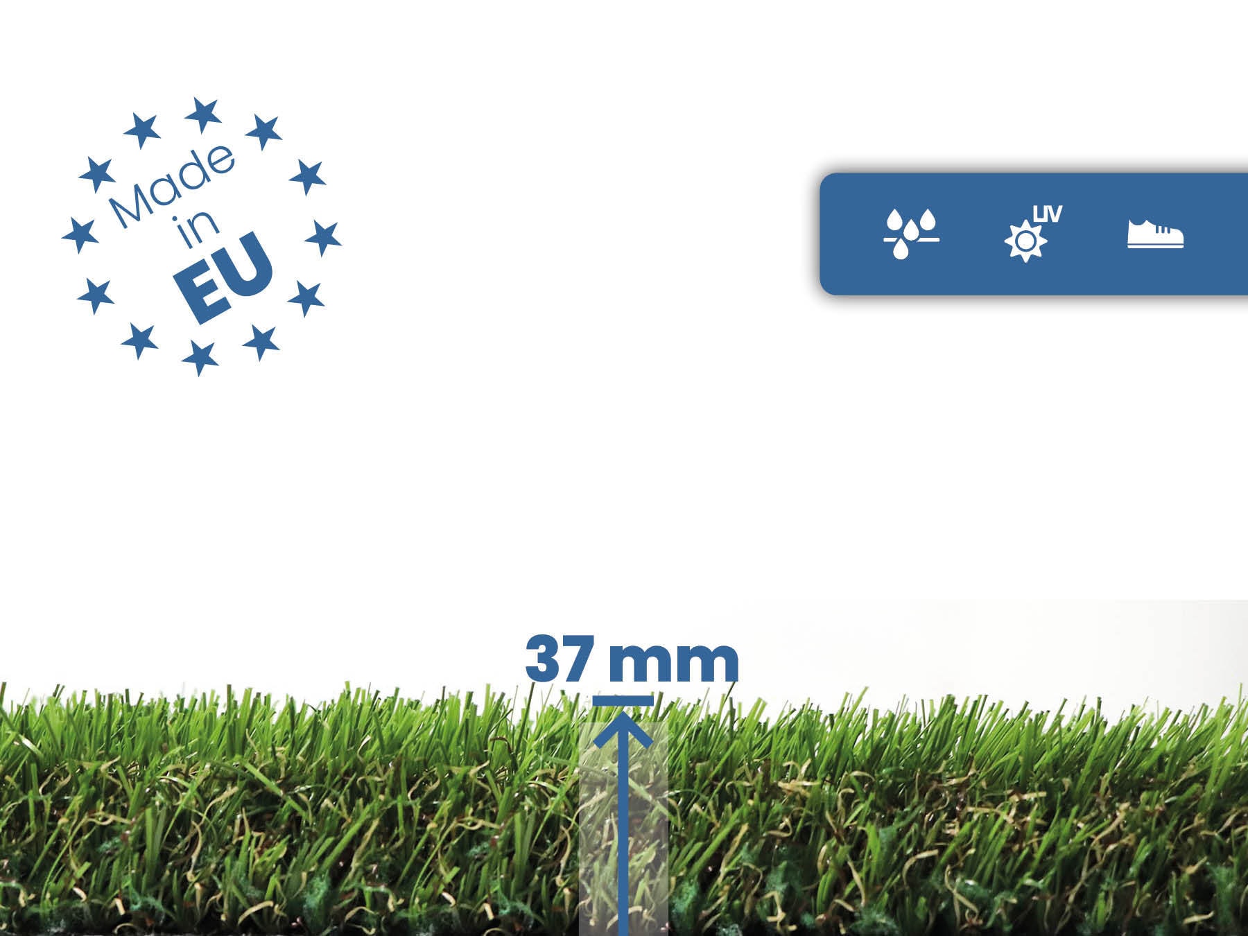 Primaflor-Ideen in Textil Kunstrasen »FORESTLAND, Made in Spain« rechteckig 37 mm Höhe natürliche Optik, mit Drainagefunktion, ideal für Balkon & Terrasse