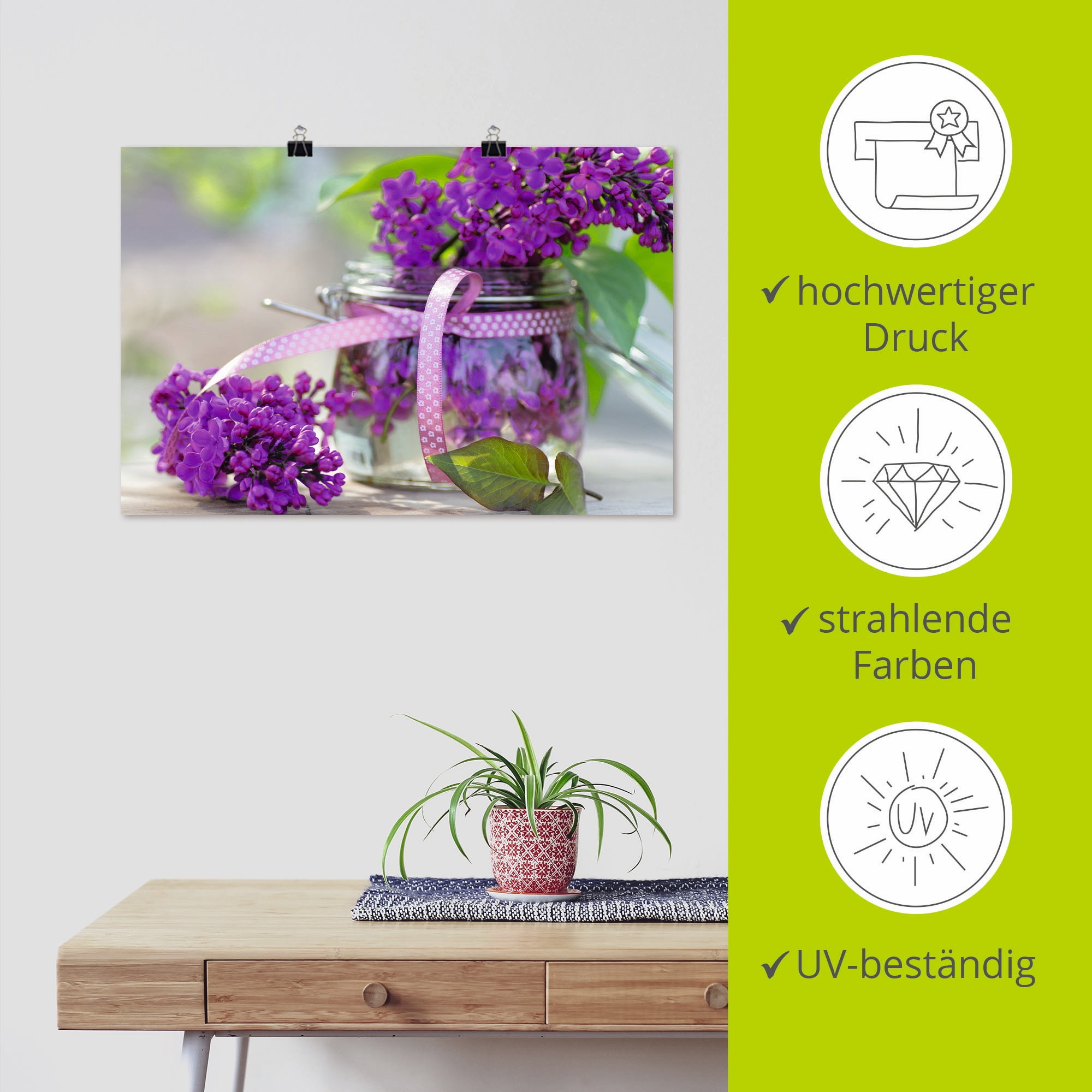 Artland Wandbild »Flieder Strauss« 1 Stk. tlg. als Leinwandbild, Poster, Wandaufkleber in verschied. Größen