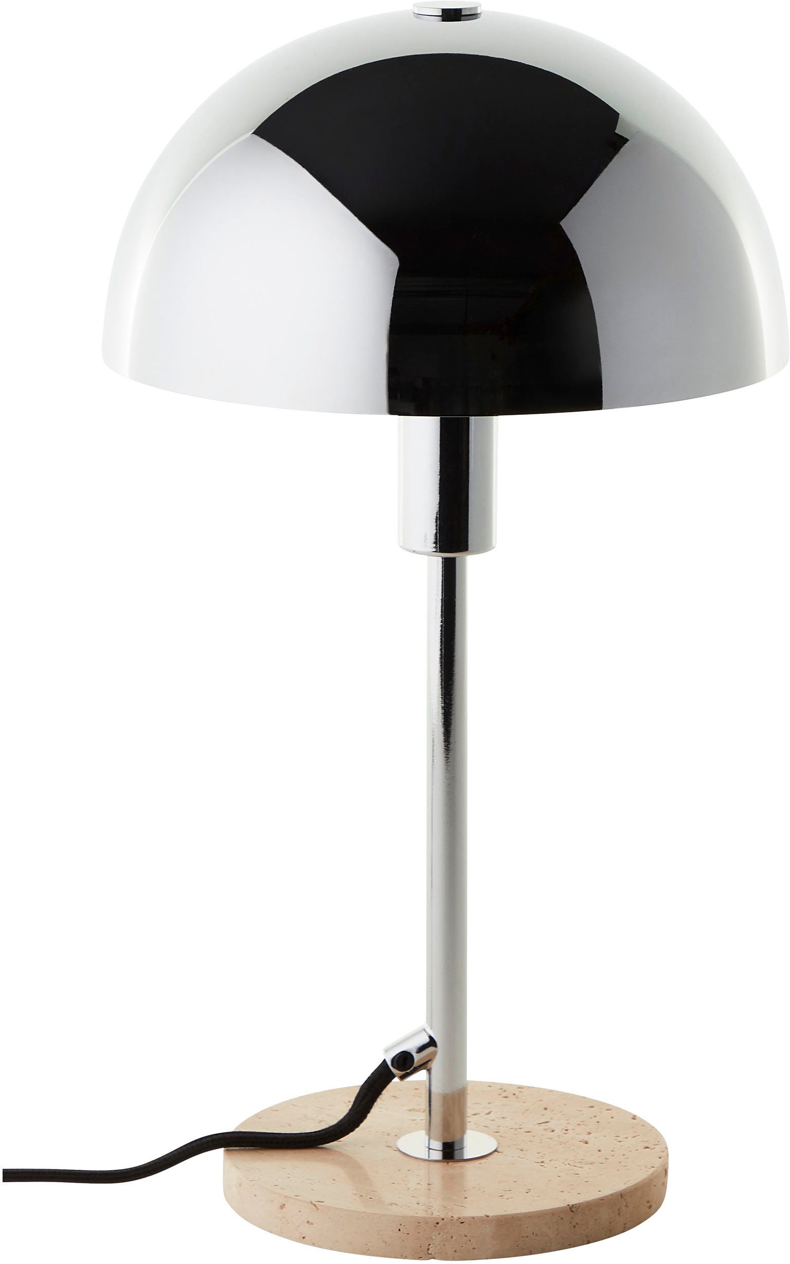 LeGer Home by Lena Gercke Tischleuchte »Linnea Pilz Lampe - Travertin Steinfuß«, Leuchtmittel E14 | ohne Leuchtmittel, Pilzleuchte, Tischlampe, Höhe 35,5 cm, Naturstein, Pilzlampe