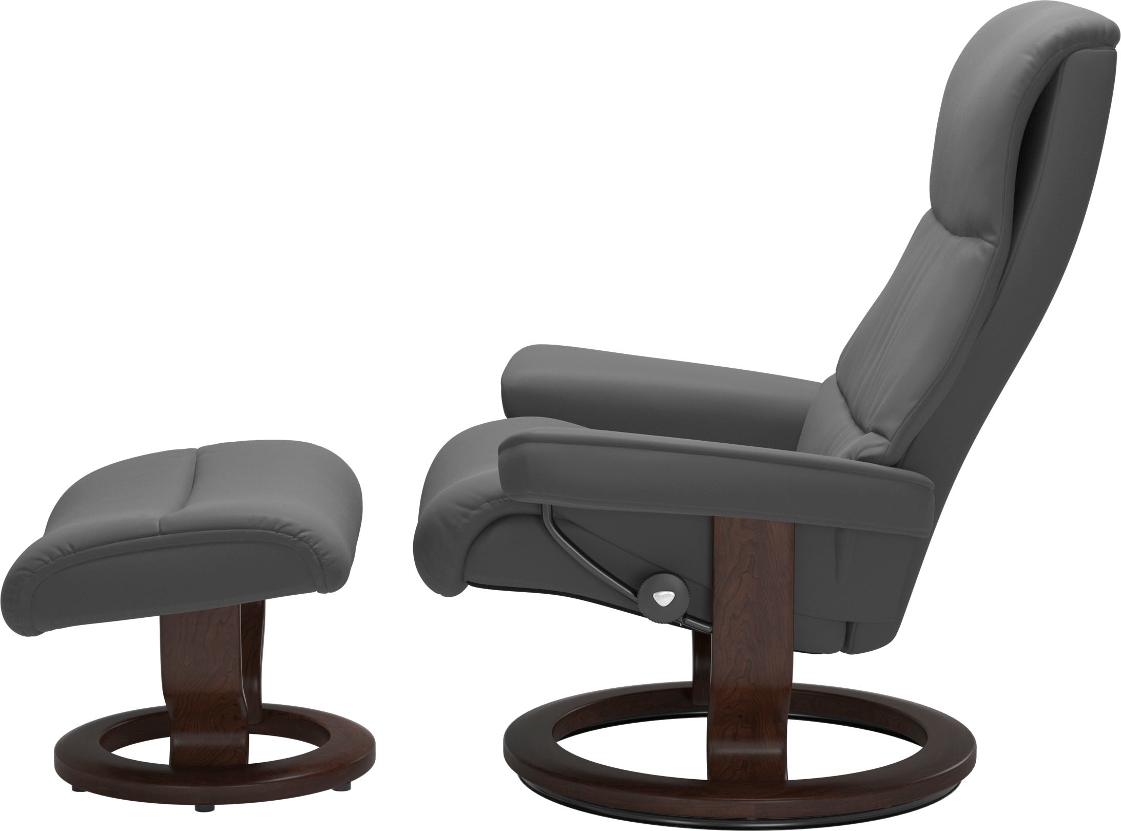 Stressless® Relaxsessel »View«, (Set, Relaxsessel mit Hocker), mit Classic Base, Größe M,Gestell Braun
