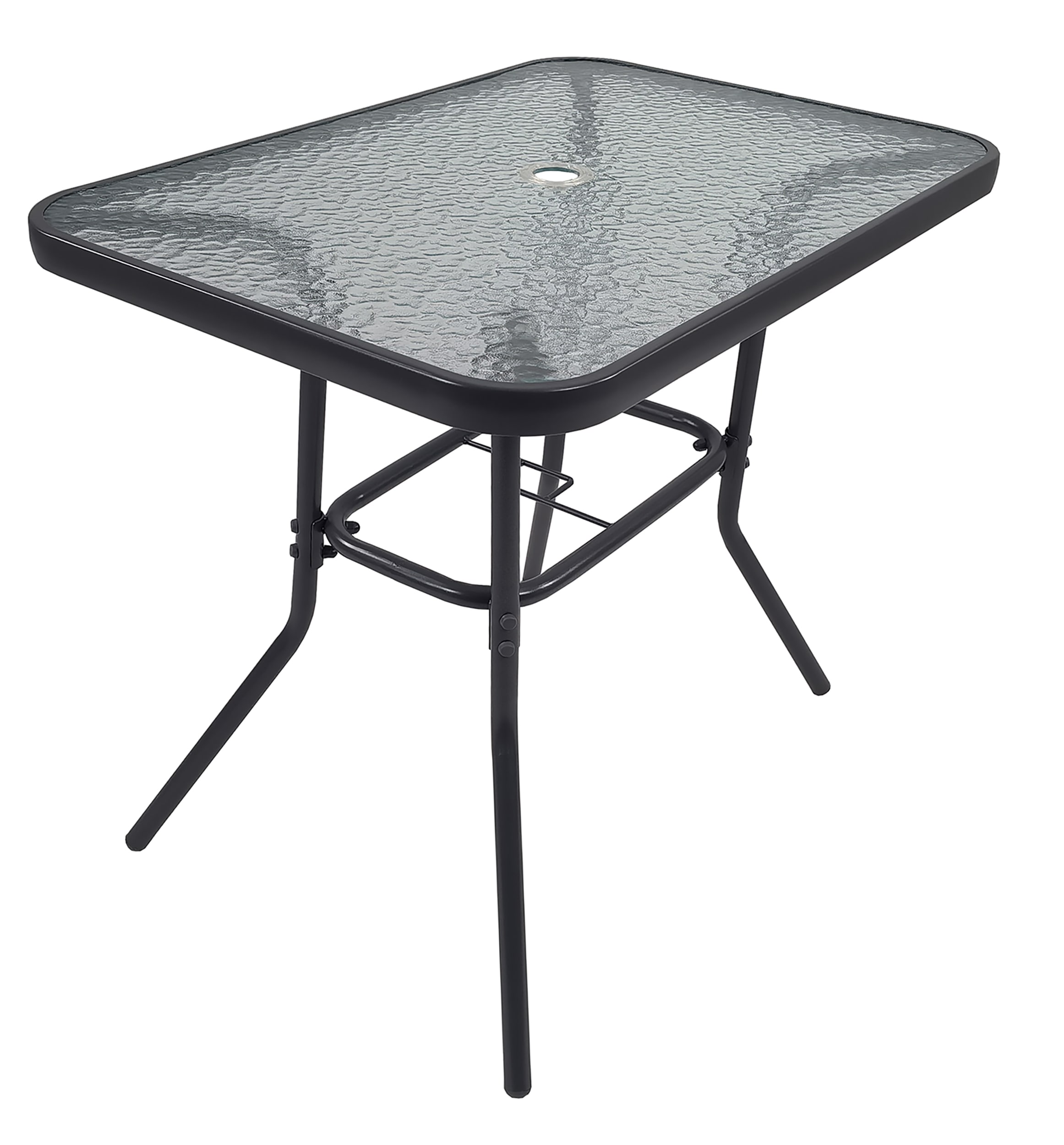 VCM Gartentisch »VCM Gartentisch aus Glas und Metall | Esstisch | Maße ca. H. 70 x B. 80 x T. 55 cm | Anthrazit | Balkontisch Gartenmöbel 80x55«, (Glas)