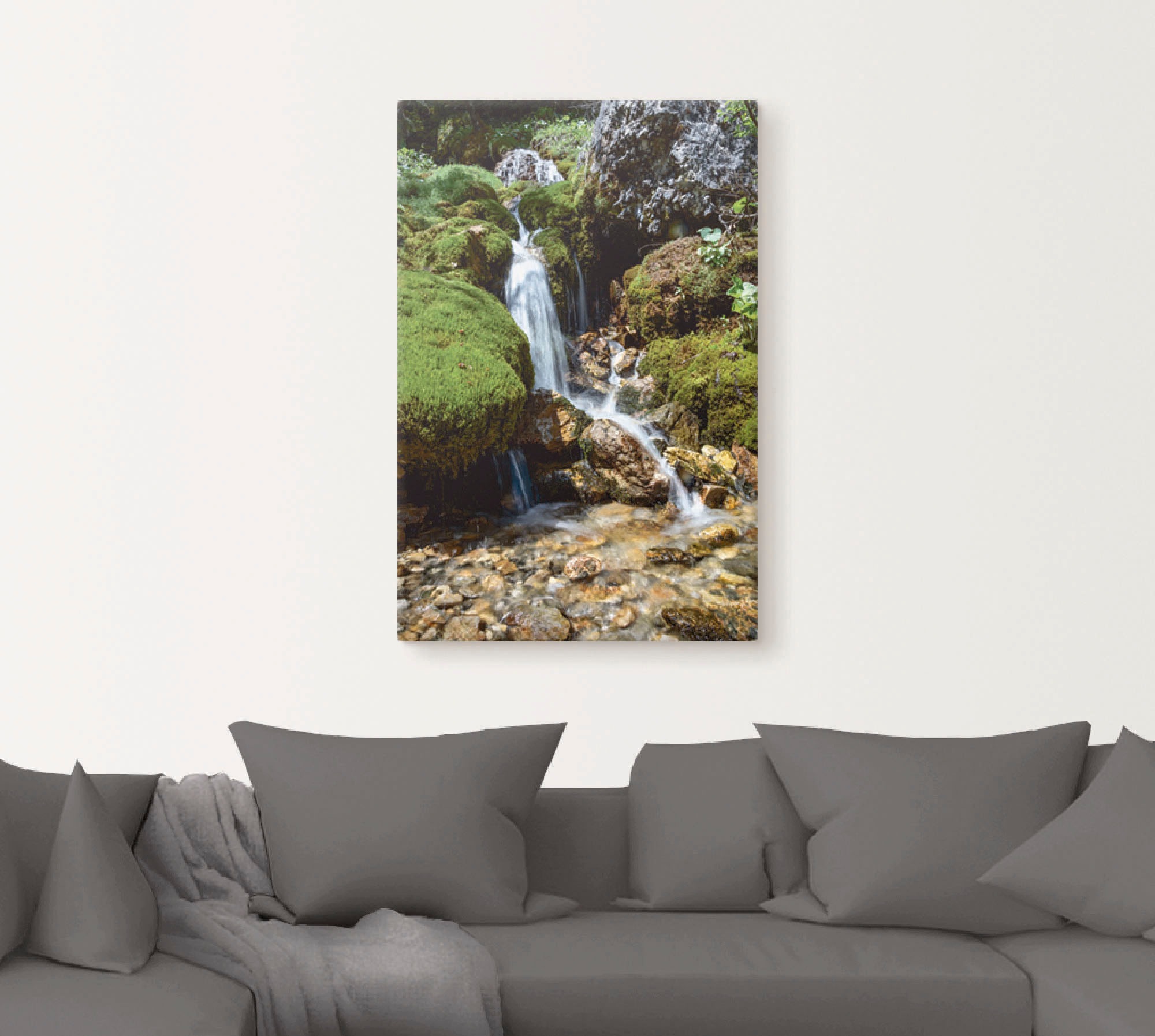Artland Wandbild »Kleiner Wasserfall in den Bergen«, Gewässer, (1 St.), als Leinwandbild, Poster, Wandaufkleber in verschied. Größen