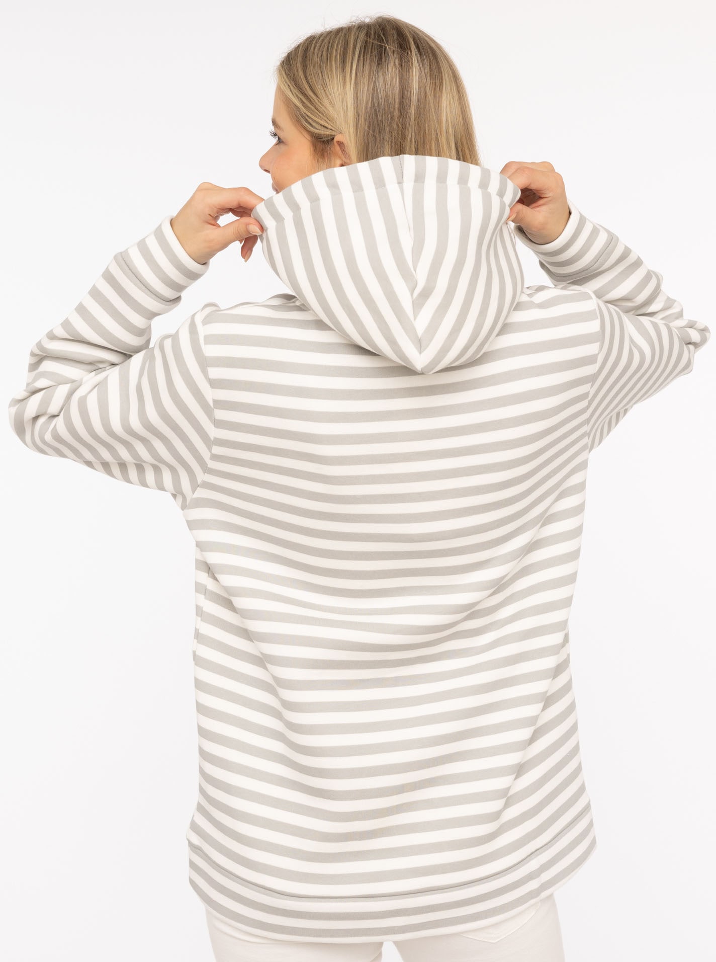 Zwillingsherz Kapuzensweatshirt »"Streifen Moin"«, gestreift, große "MOIN"- und Anker -Stickerei, Tasche vorne