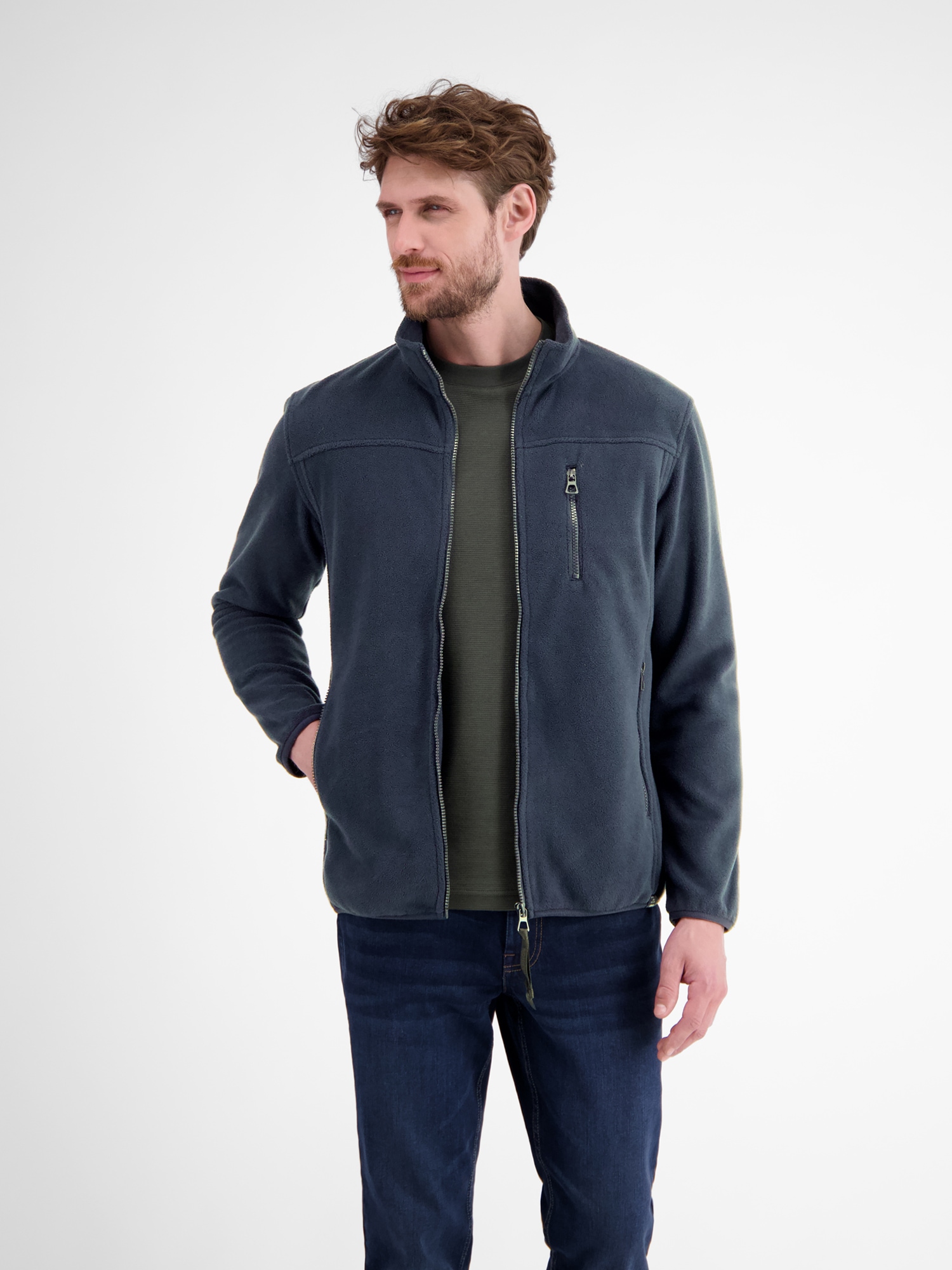 LERROS Sweatjacke »LERROS Polar-Fleece Jacke, sportiv«