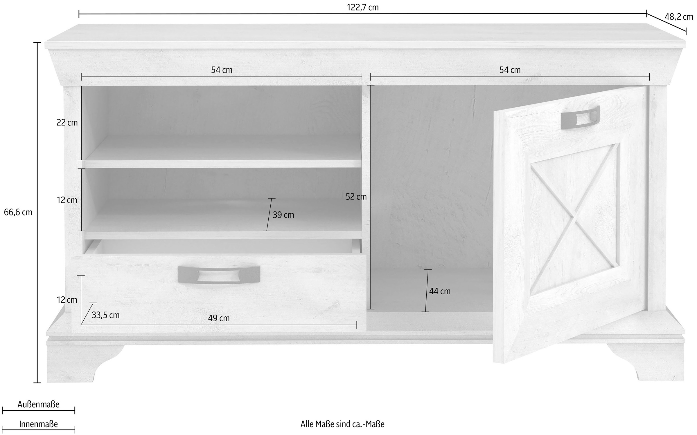 FORTE Lowboard »KashmirTV-Board, TV-Schrank«, Breite 122 cm