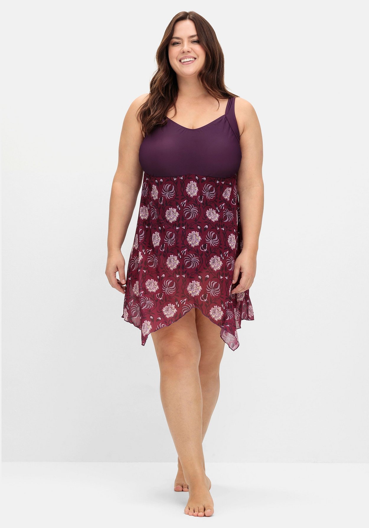 Sheego Badekleid »Badekleid mit Mesh-Rock und Shaping-Effekt«