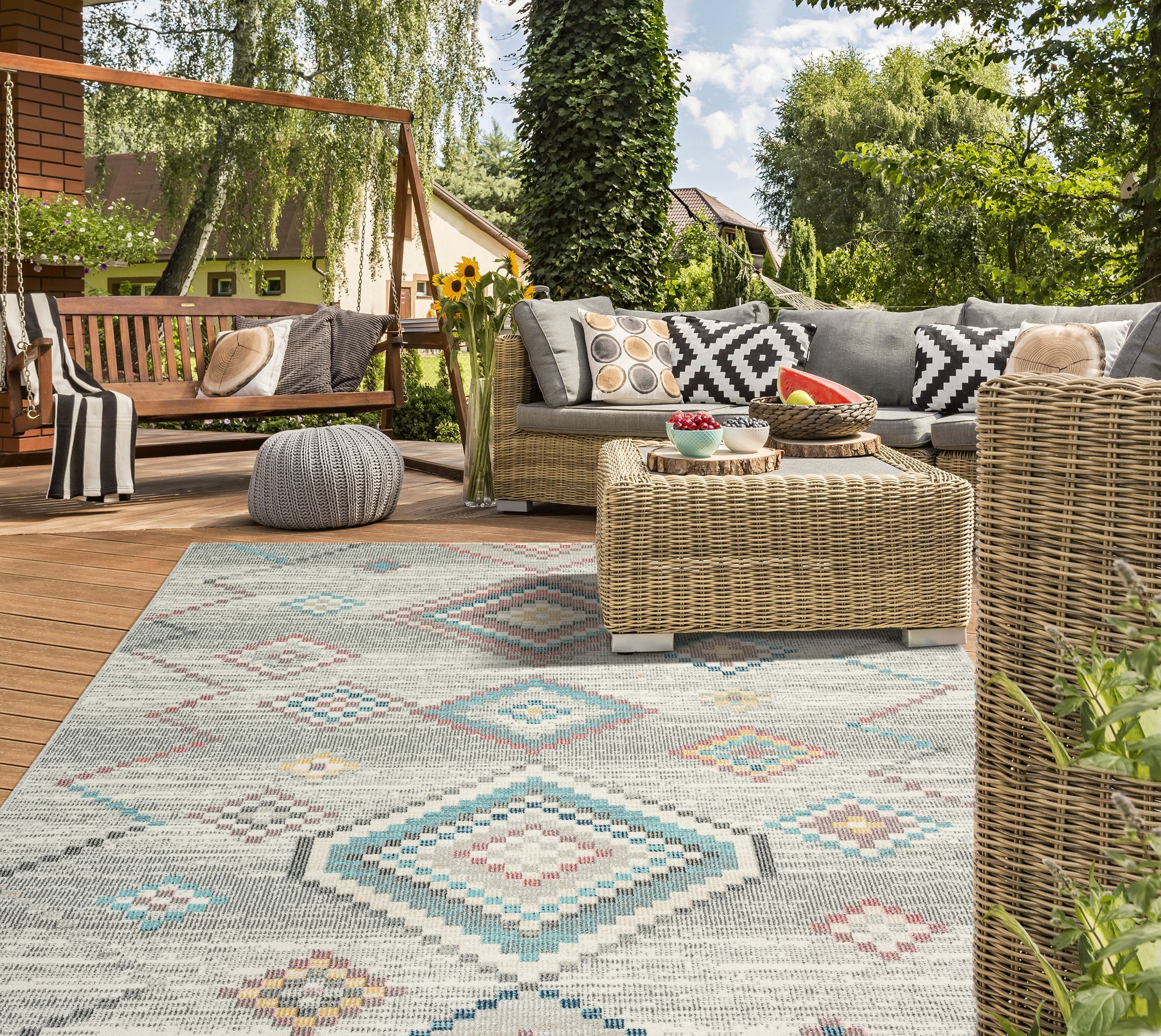the carpet »Palma« rechteckig 4 mm Höhe Outdoor moderner robuster In und Outdoor Teppich