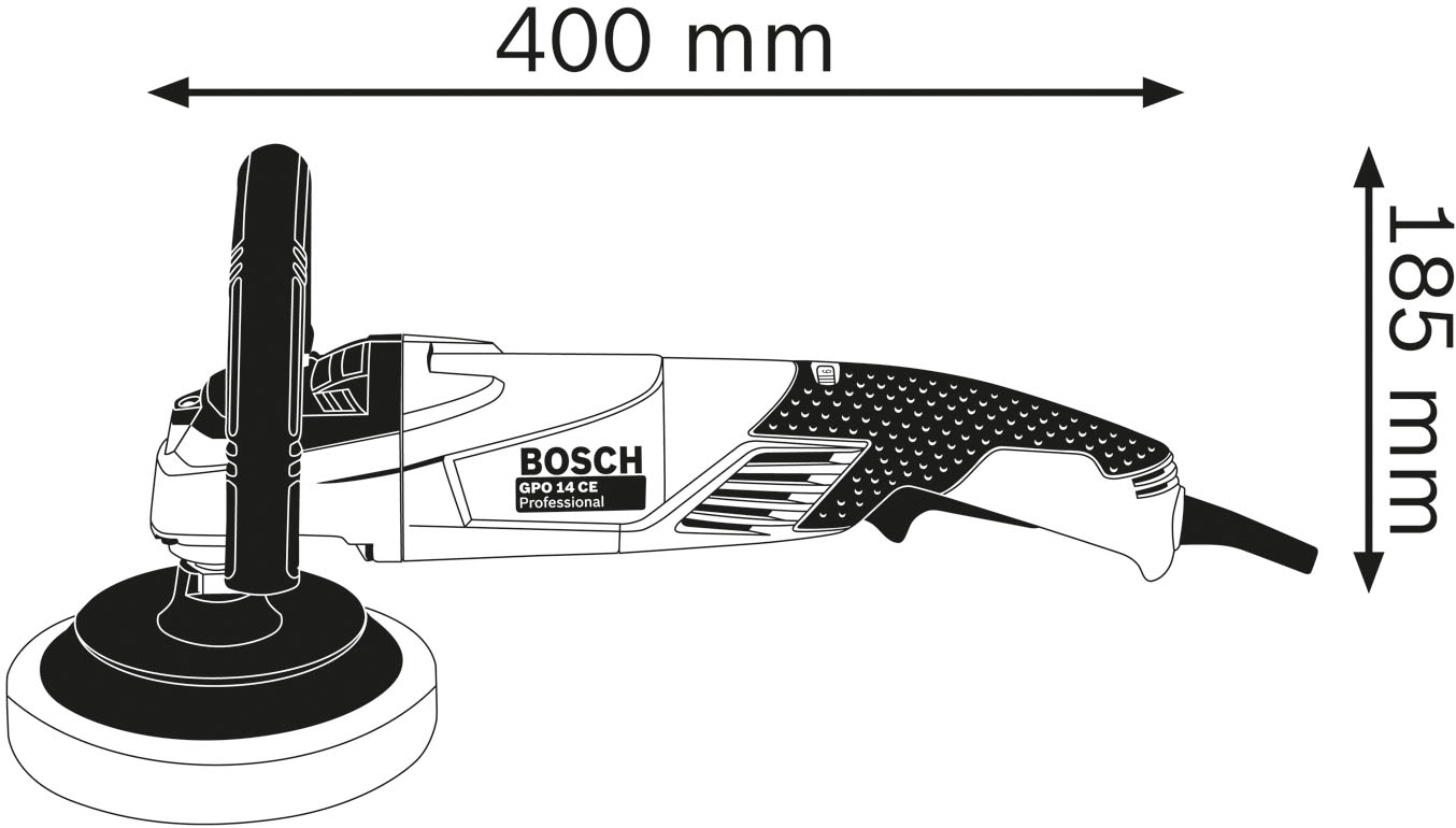 Bosch Professional Poliermaschine »»GPO 14 CE«« 1400-Watt, 2,5 kg  mit Zusatzgriff und D-Griff