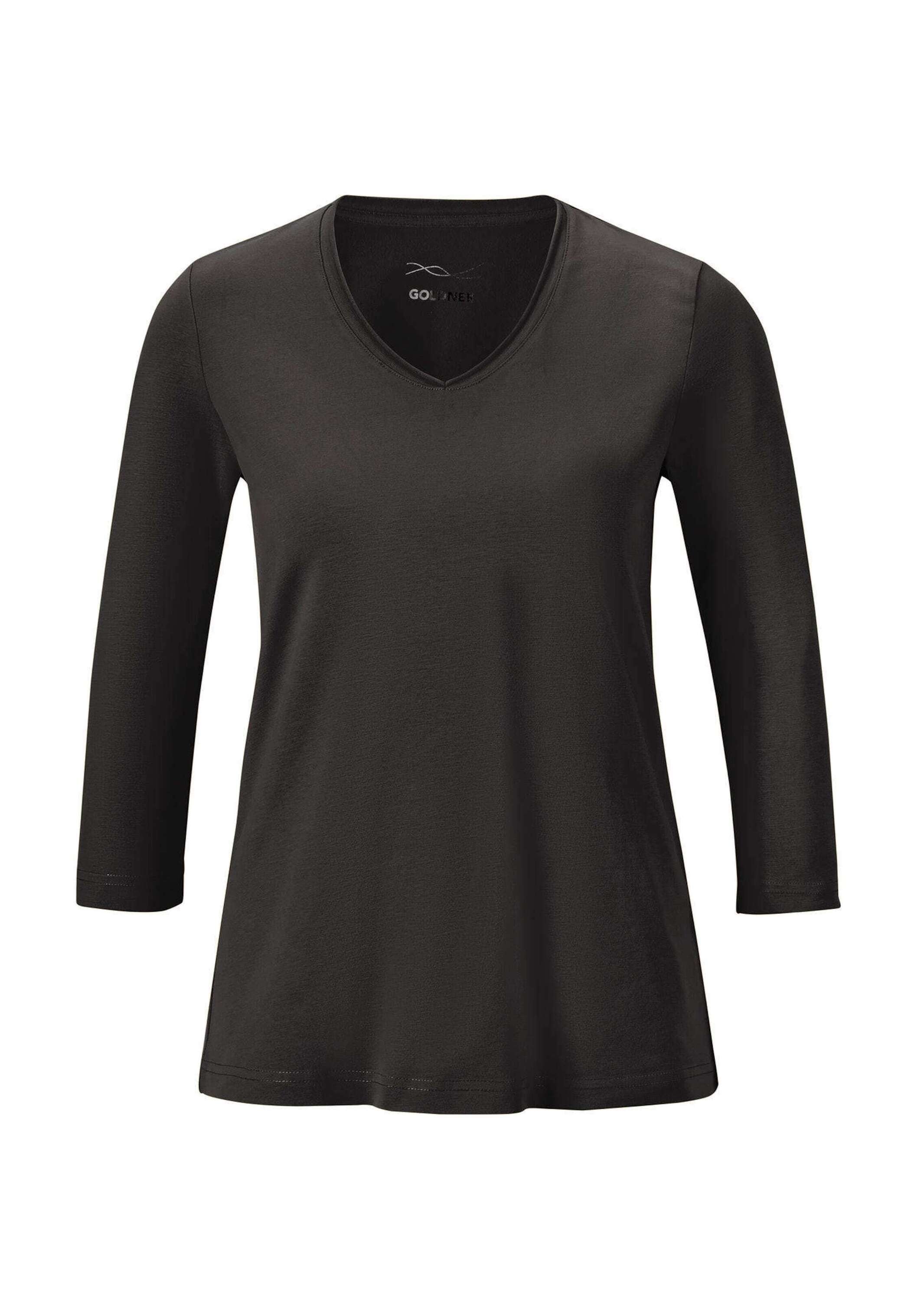 GOLDNER 3/4-Arm-Shirt »Shirt mit V-Ausschnitt« keine/nicht relevant